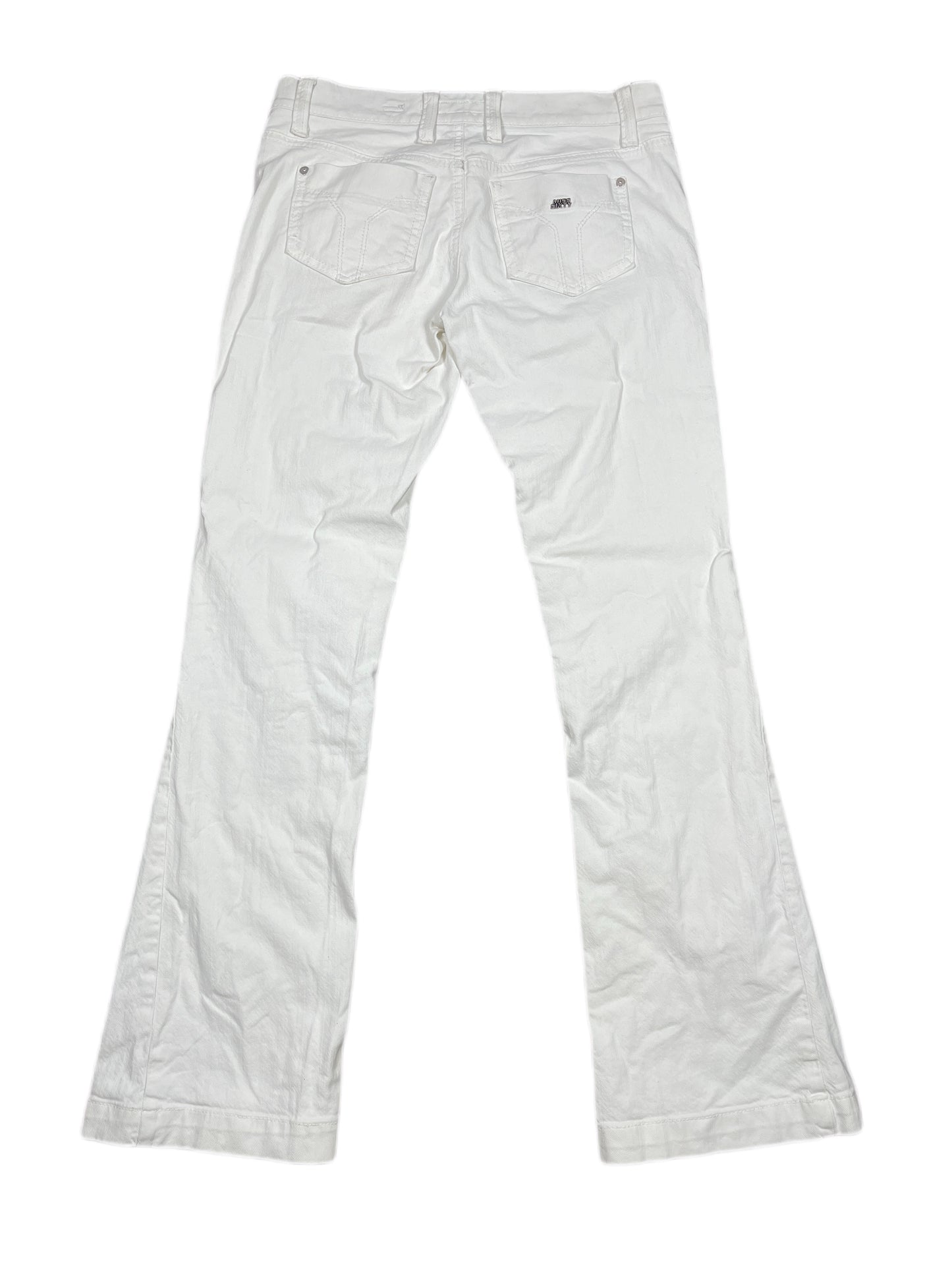 Y2k Miss Sixty Low Waist Flared Denim Pants White - L