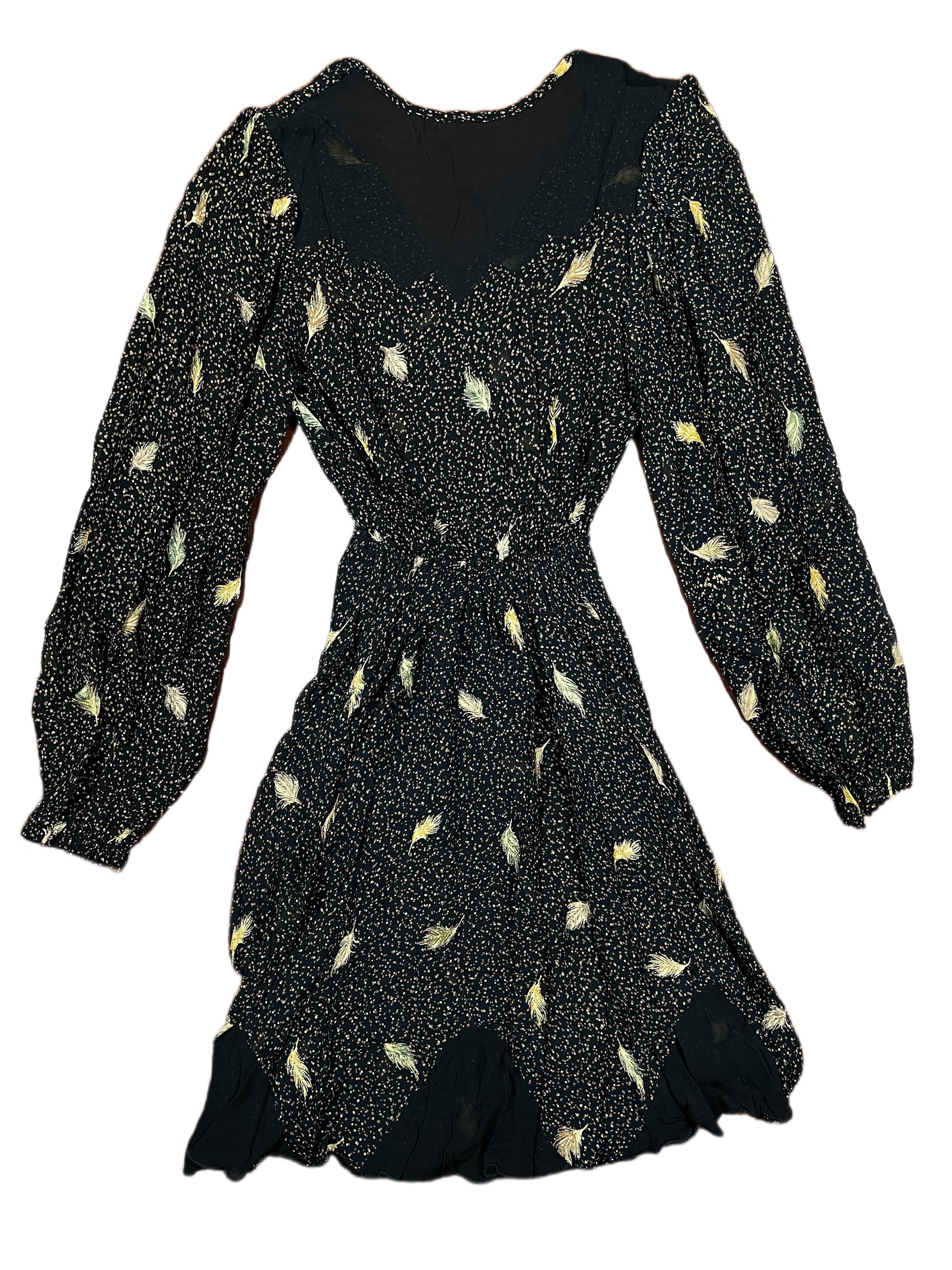 Vintage Long Sleeve Dress Black - M