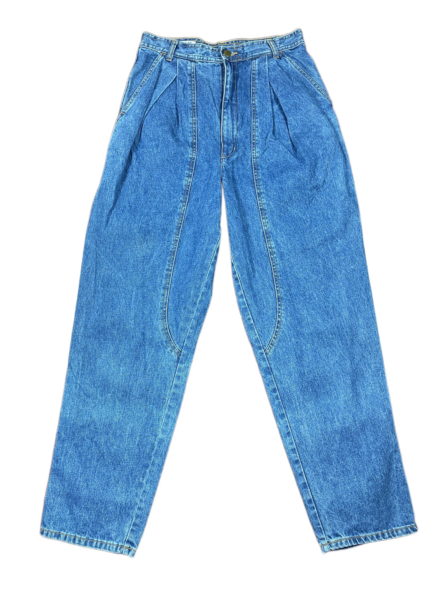 Vintage French Navy High Waist Denim Pants Blue - M