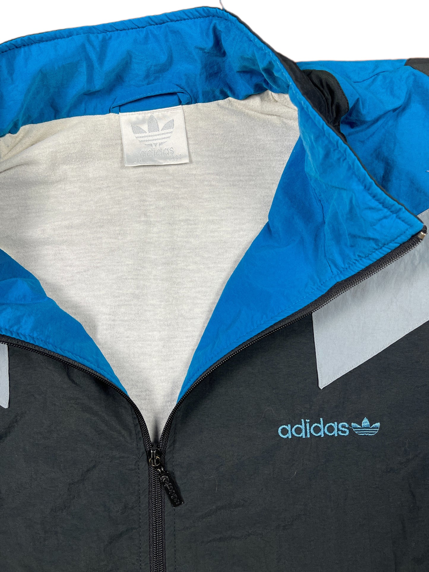 Vintage Adidas 1990s Sport Jacket Black Blue - XXL