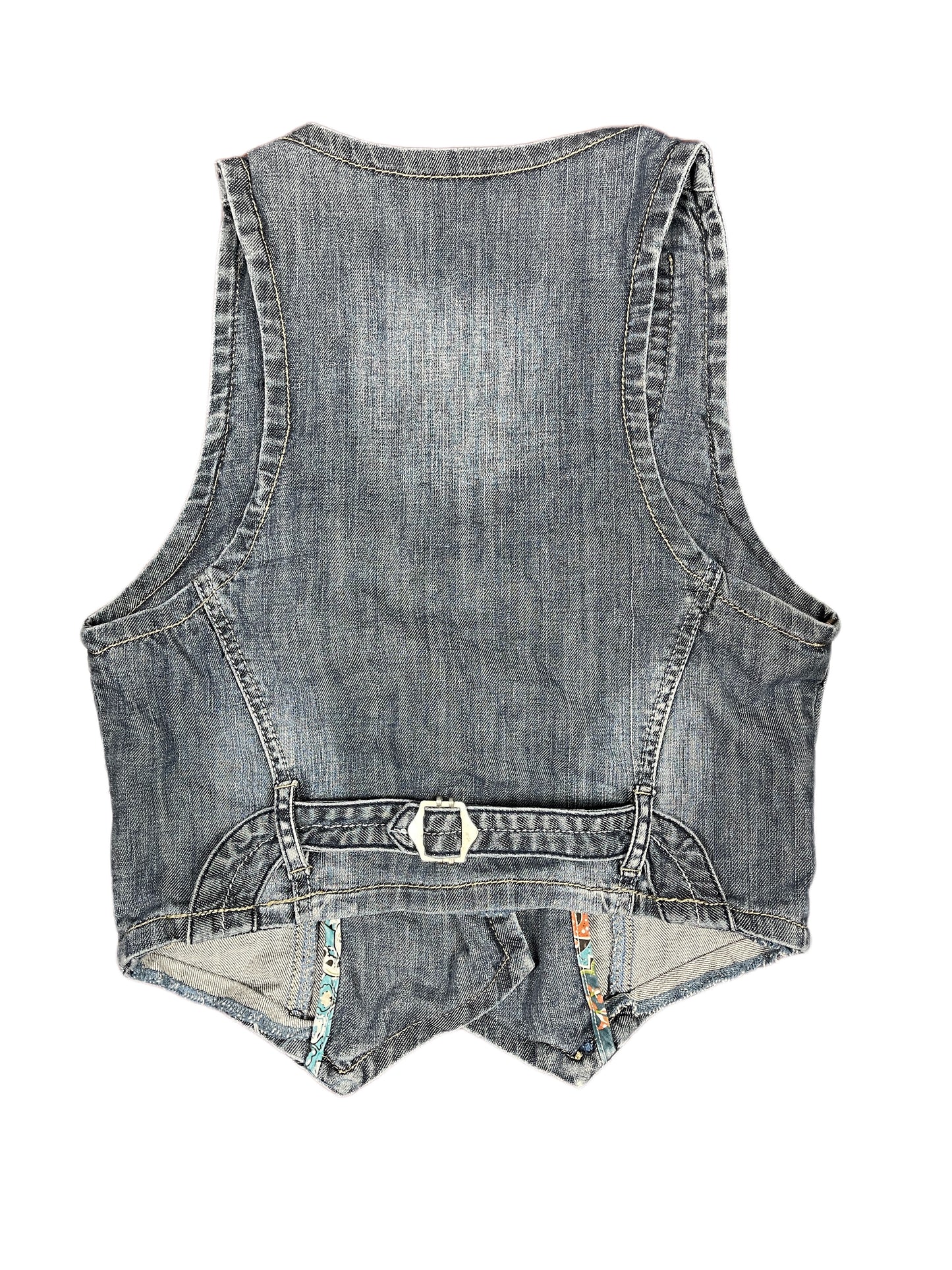 Y2k Mas Fashion Sleeveless Denim Top Blue - L