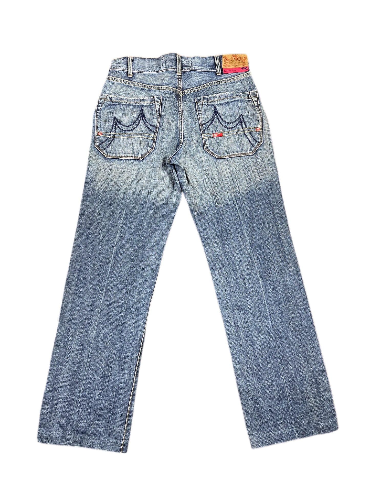 Y2k Caroche Bootcut Denim Pants Blue - S/M