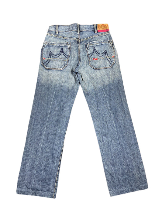 Y2k Caroche Bootcut Denim Pants Blue - S/M
