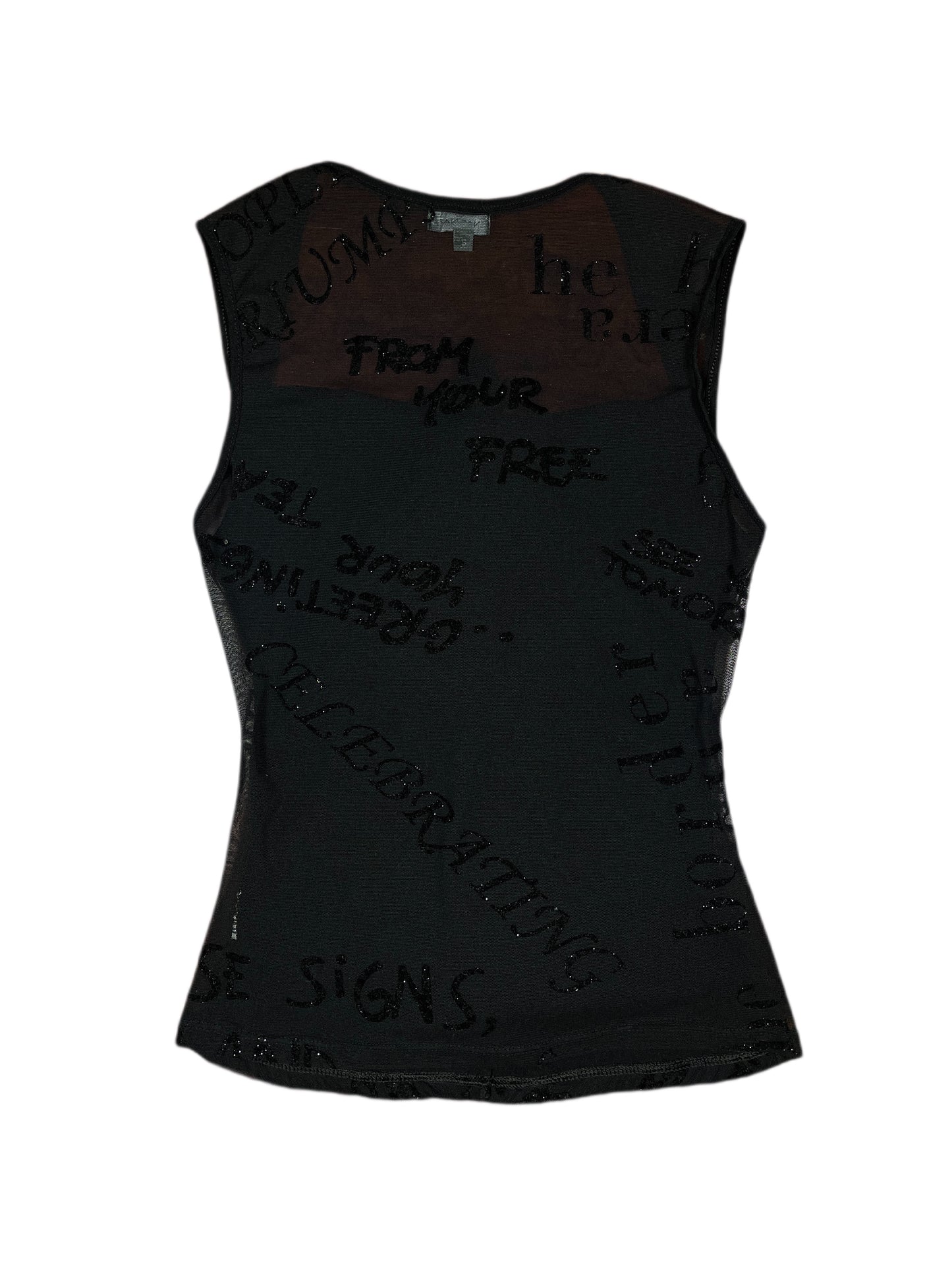 Y2k Naf Naf Elegant Top Black - S