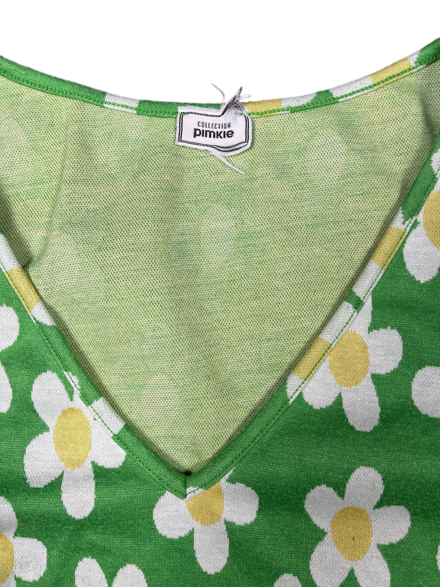Pimkie Sleeveless Top Green Flowers - S