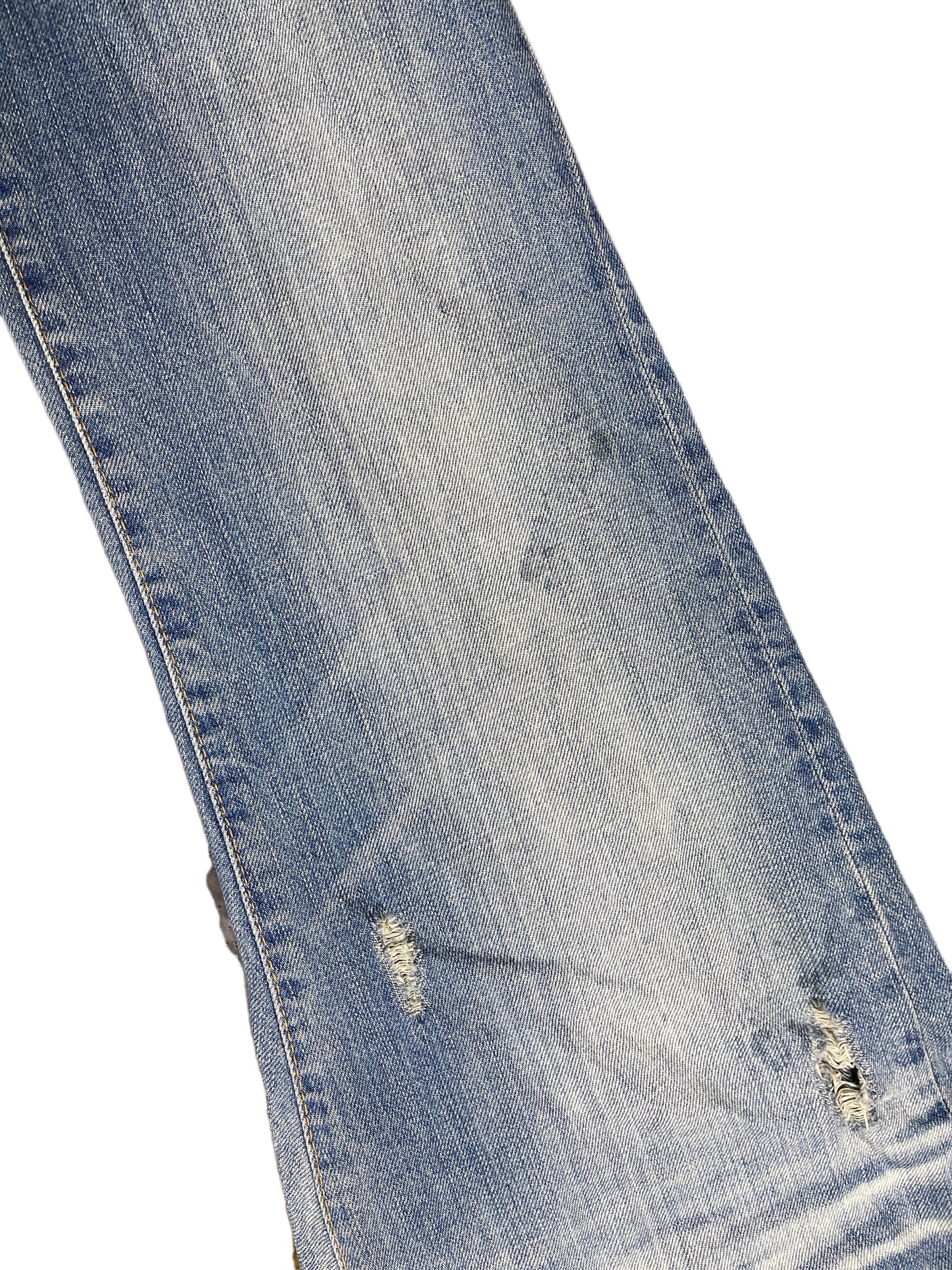 Y2k Replay Low Waist Flared Denim Pants Blue White - S