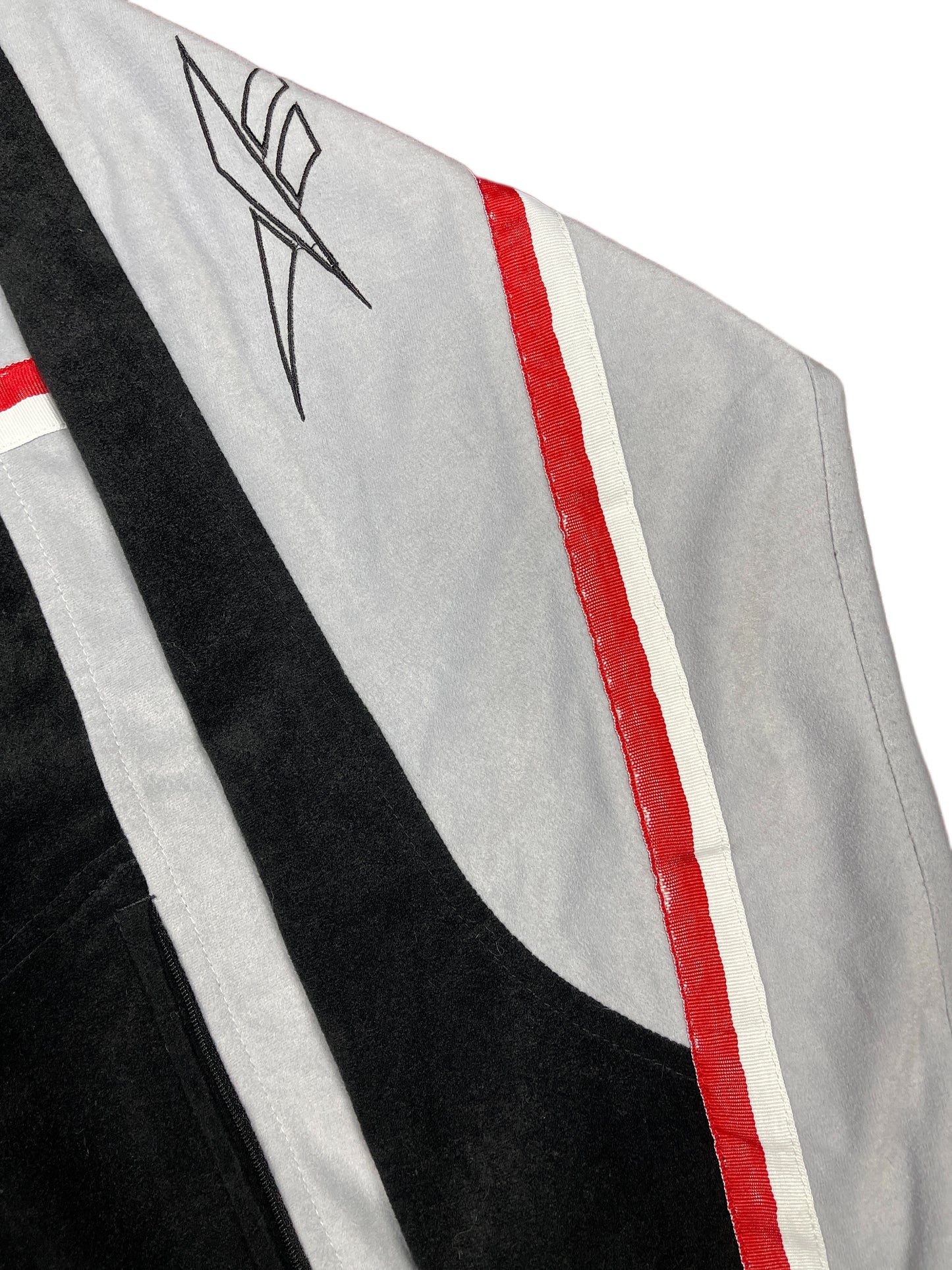 VIntage Reebok Flannel Velur Sport Jacket Black Gray - M
