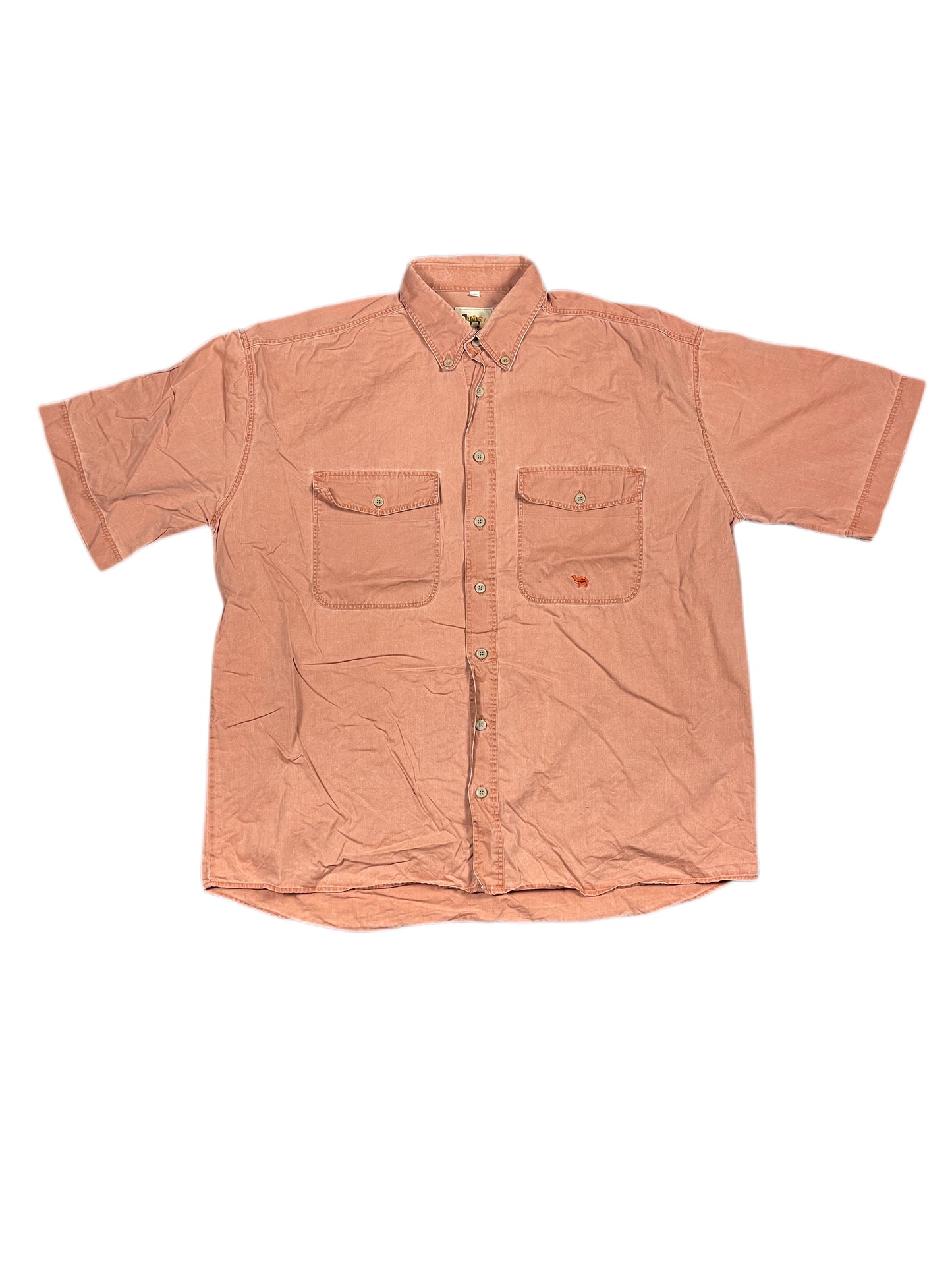 Vintage Camel 1990s SHort Sleeve Shirt Salmon - L