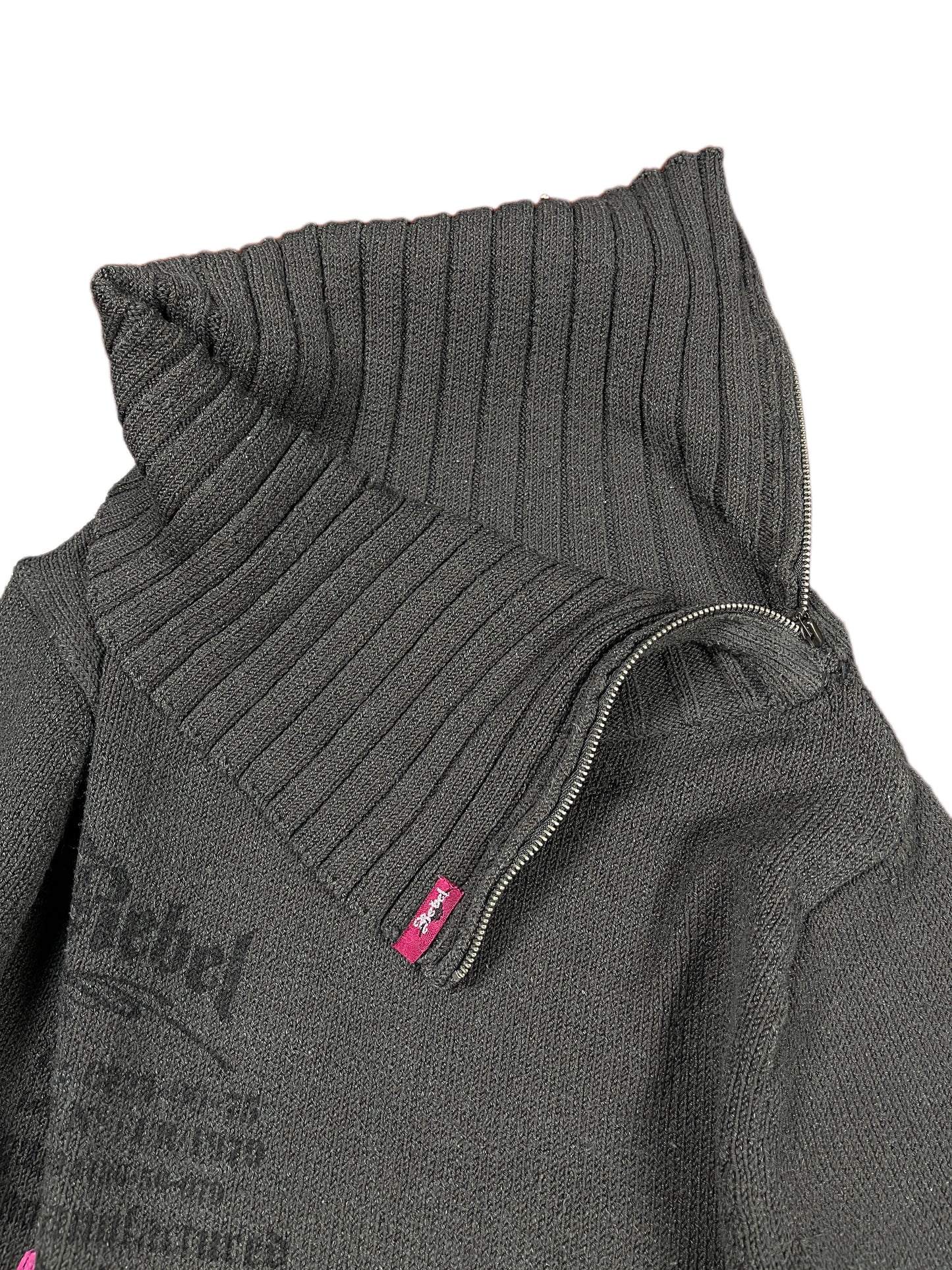 Y2k Complices Knitted Turtleneck Sweatshirt Gray - S/M