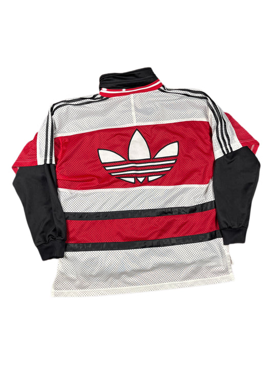 Vintage Adidas Sports Jacket Red Black White - XL