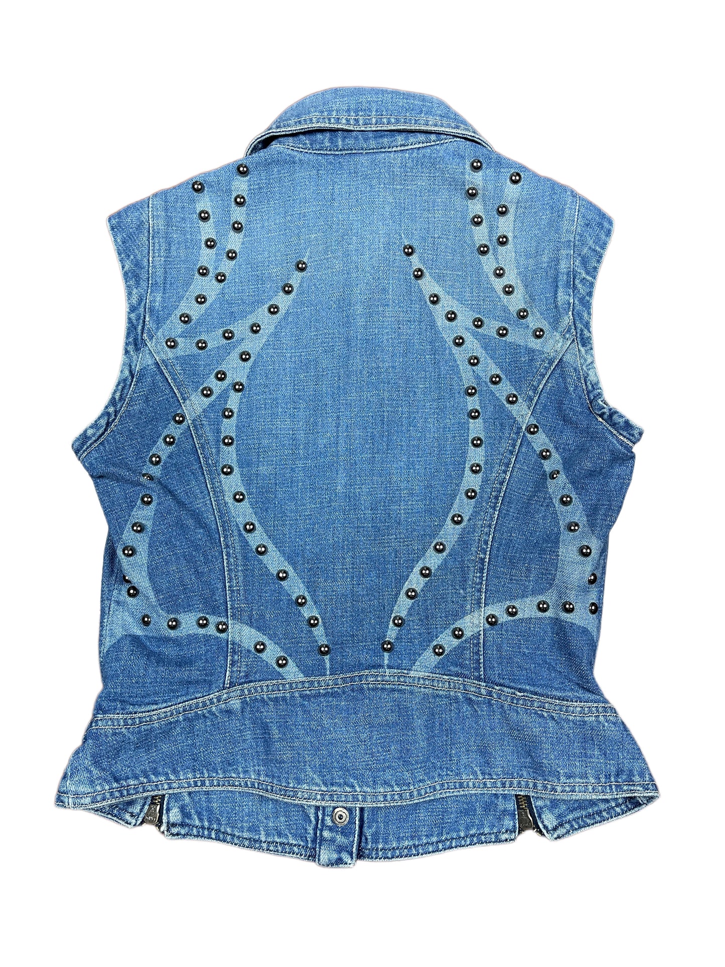 Y2k Versace Jeans Denim Vest Blue - XS