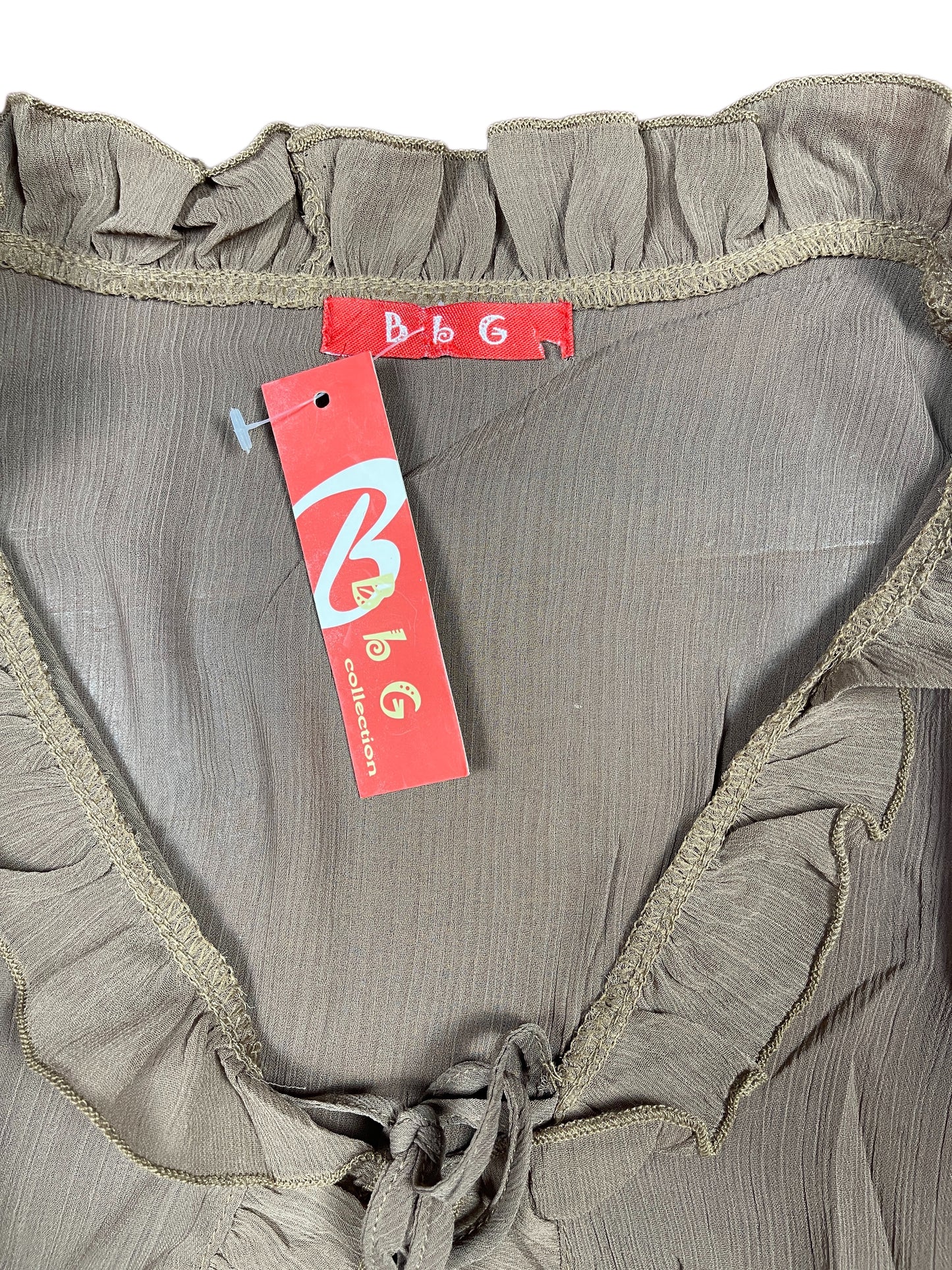 Y2k BbG Short Sleeve Top Brown - L/XL