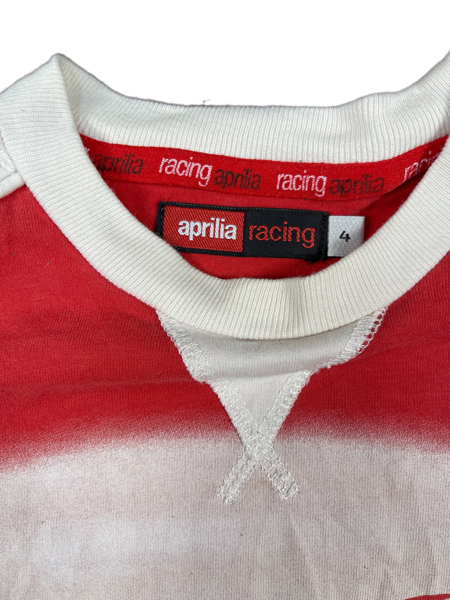 Y2k Aprilia Racing Short Sleeve Top Red - XXS