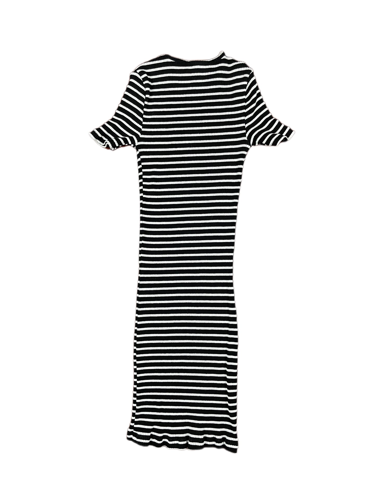 Stradivarius Short Sleeve Dress Black White - S