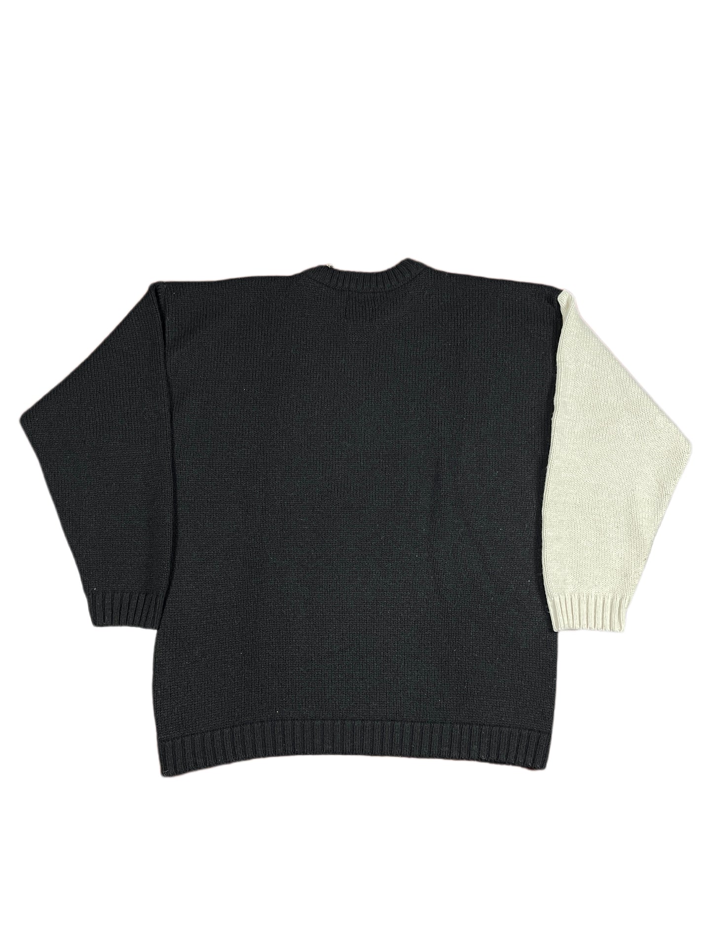 Vintage Droopy 1999 Studio Aventures Chunky Knitted Sweatshirt Black White - M