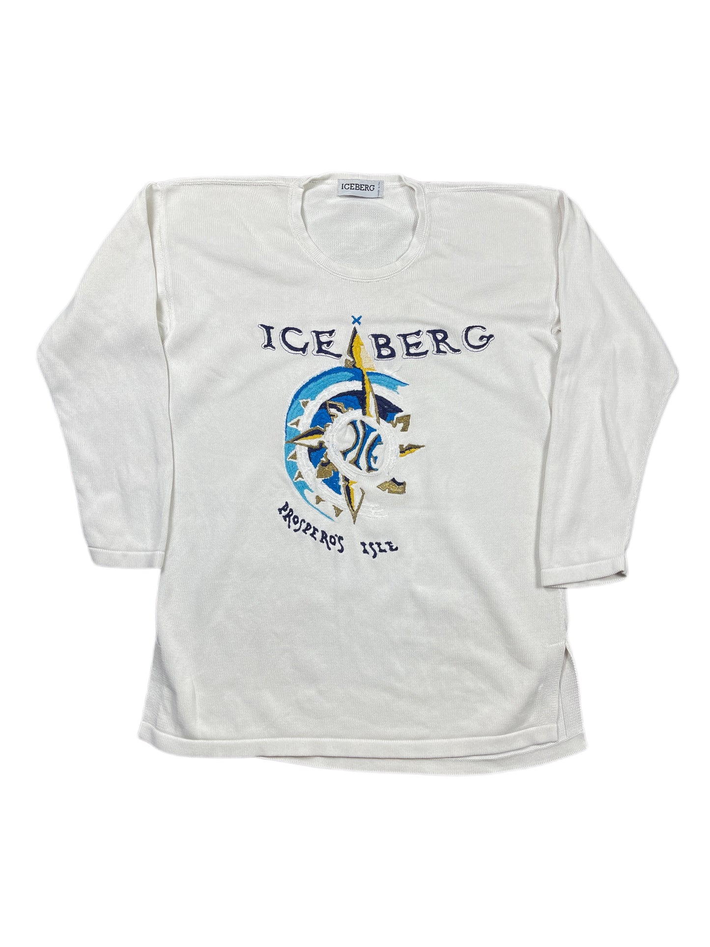 Vintage Iceberg Knitted Sweatshirt White - XL