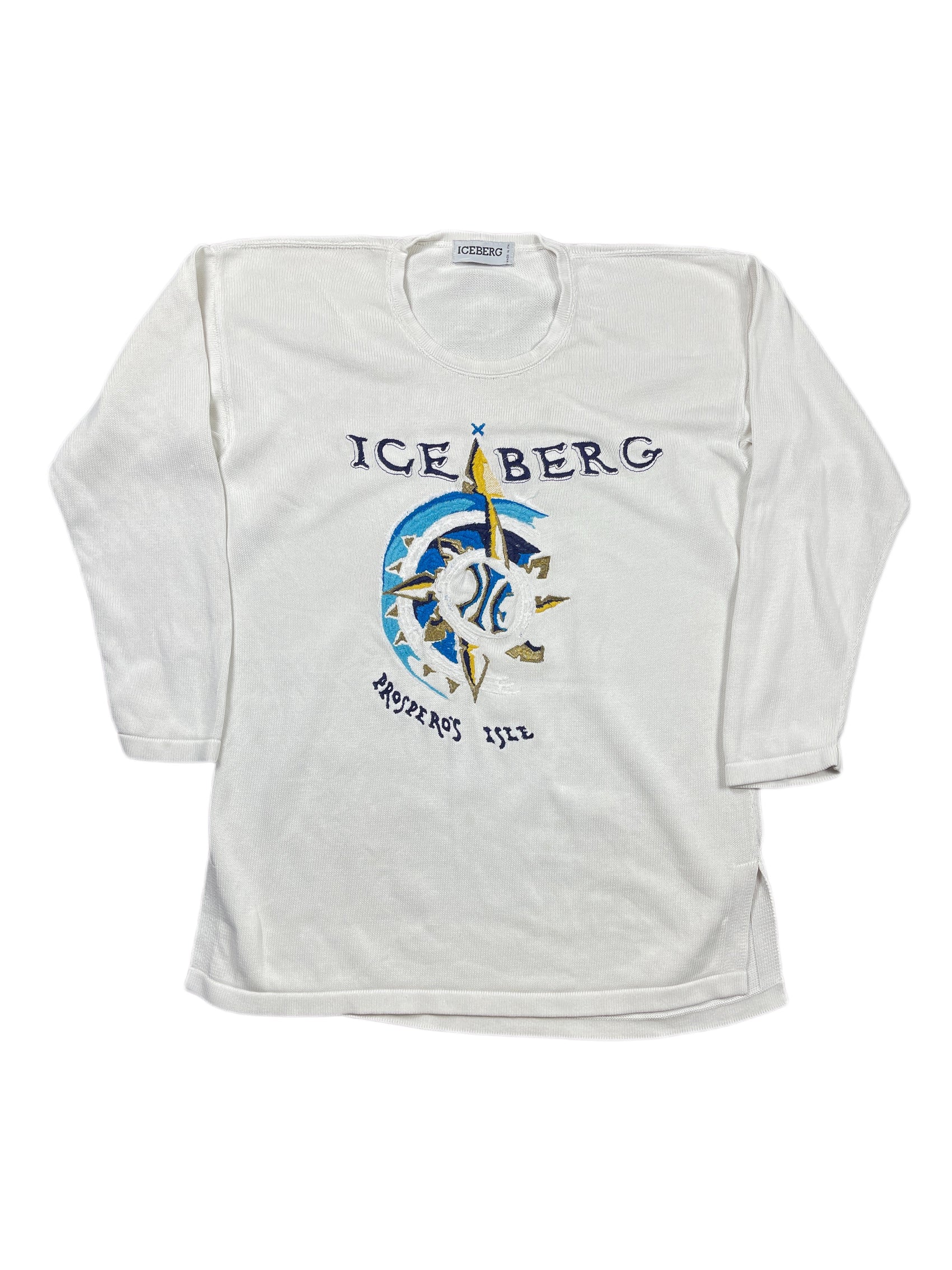 Vintage Iceberg Knitted Sweatshirt White - XL