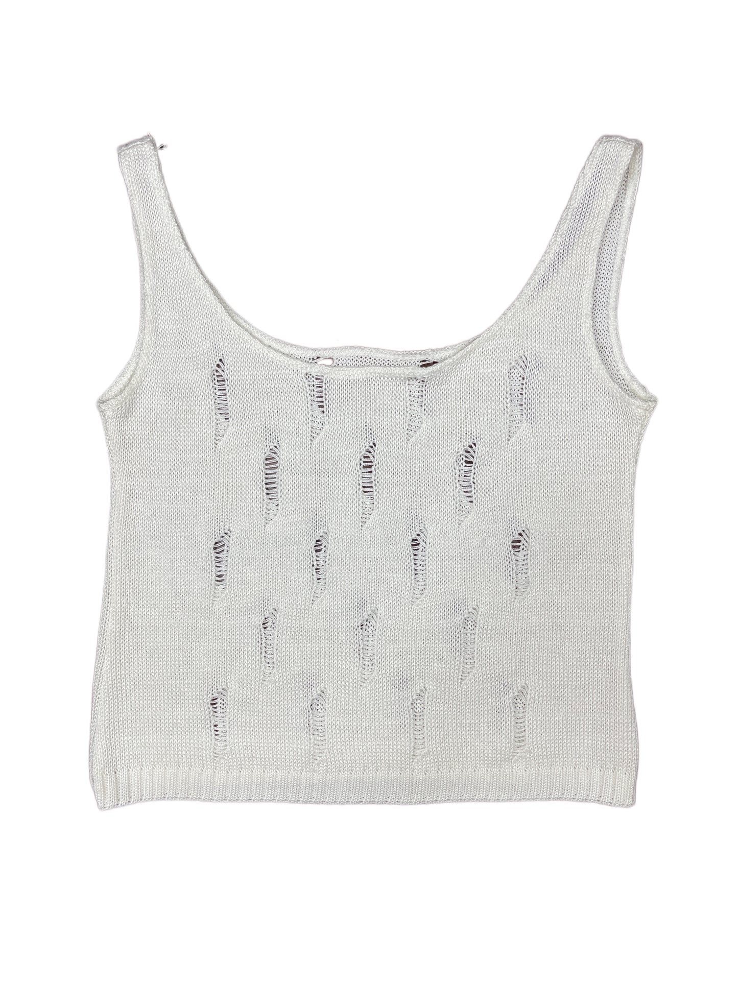 Vintage Knitted Sleeveless Top White - S/M
