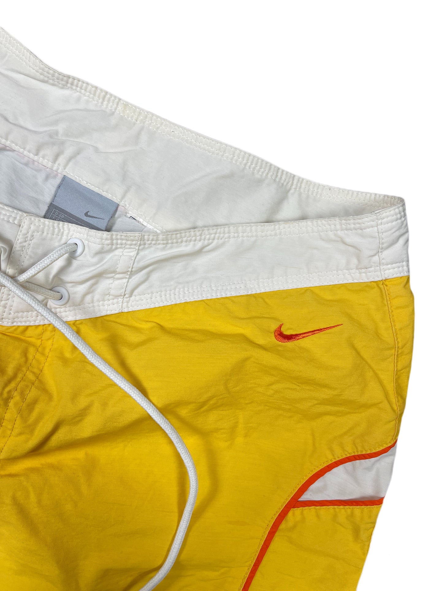 Vintage 2000s Nike Sport Shorts Yellow White - M