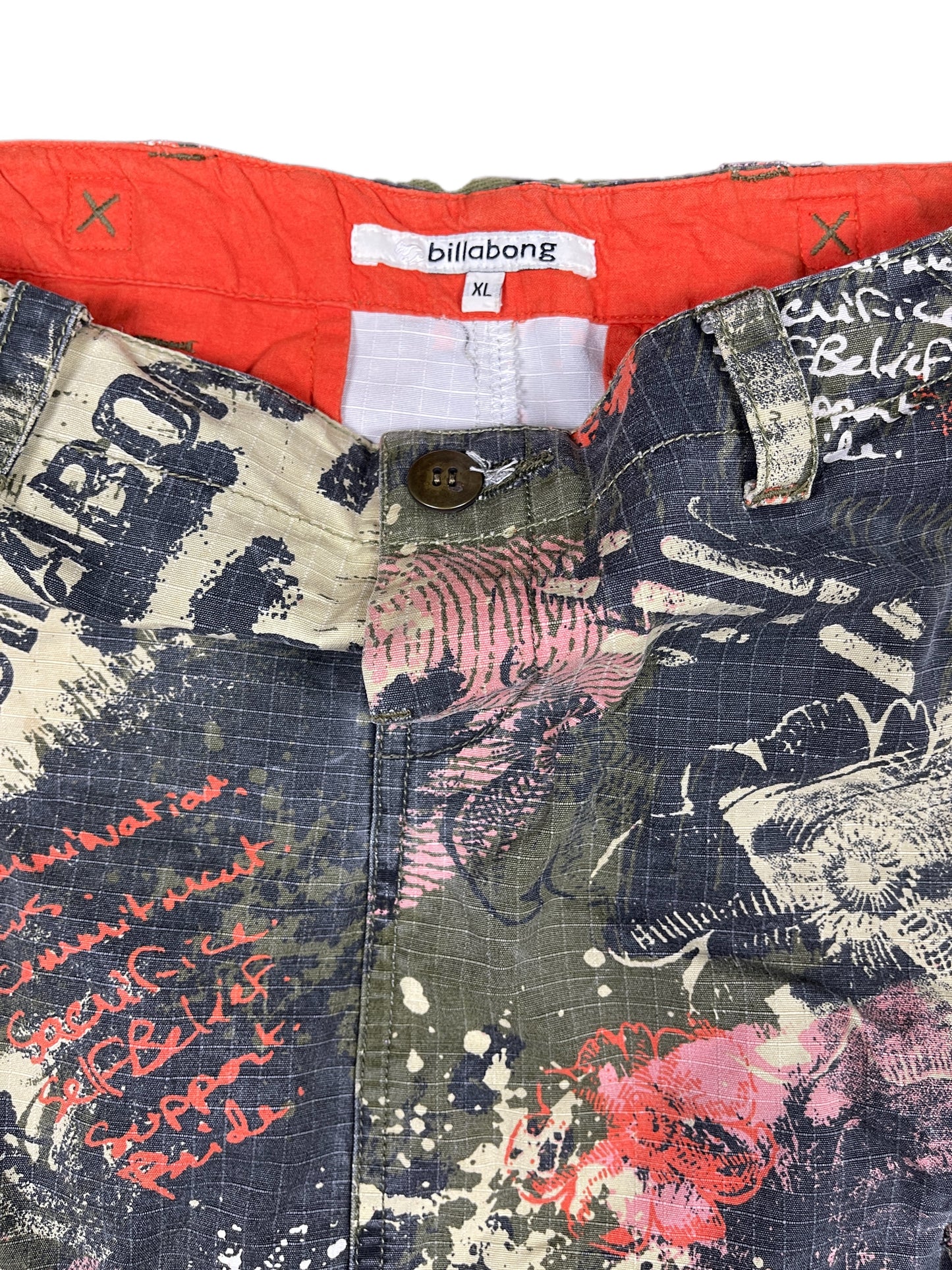 Y2k Billabong Midi Skirt Urban Pattern - XL