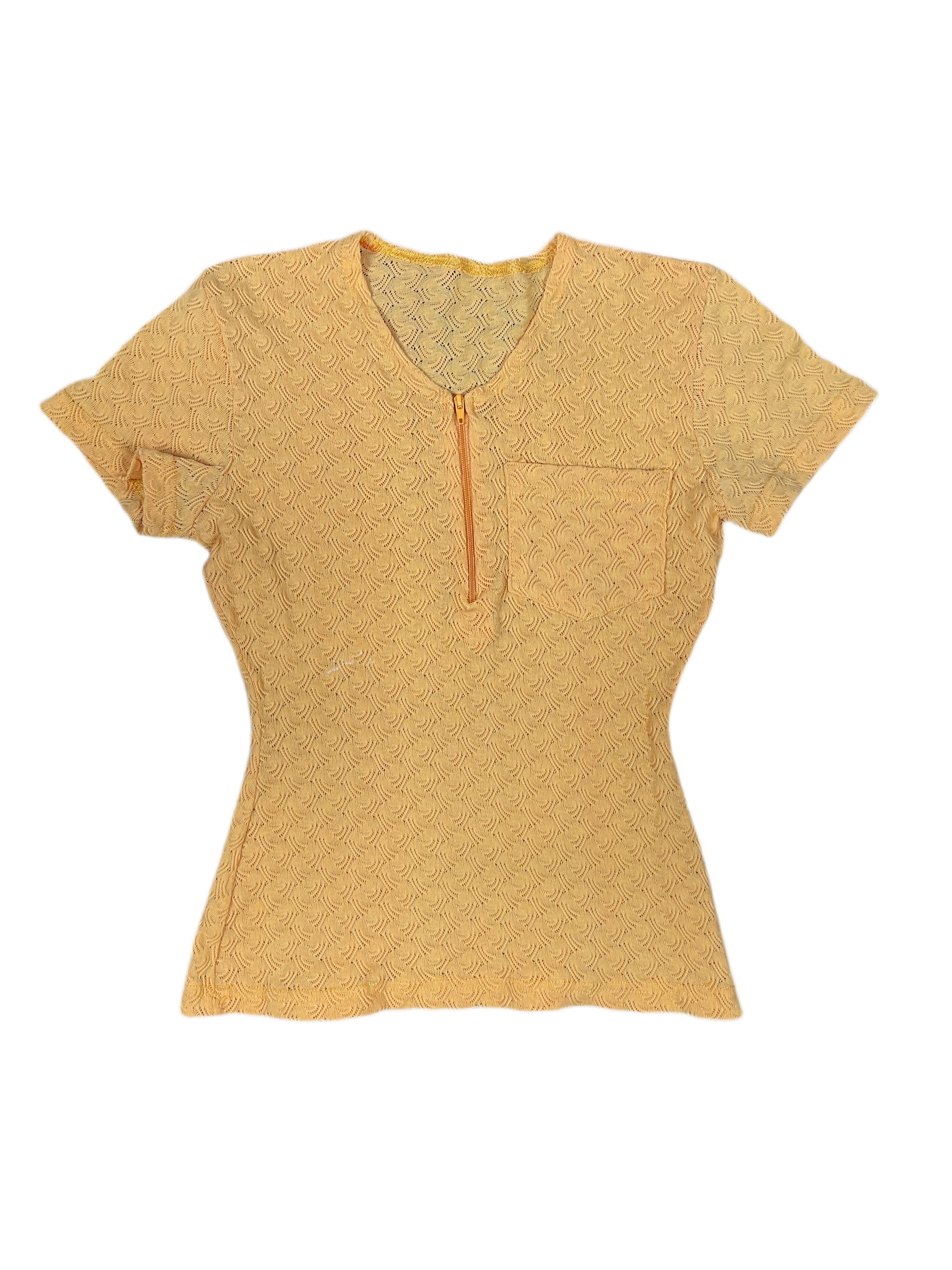 Y2k Short Sleeve Top Orange - S/M