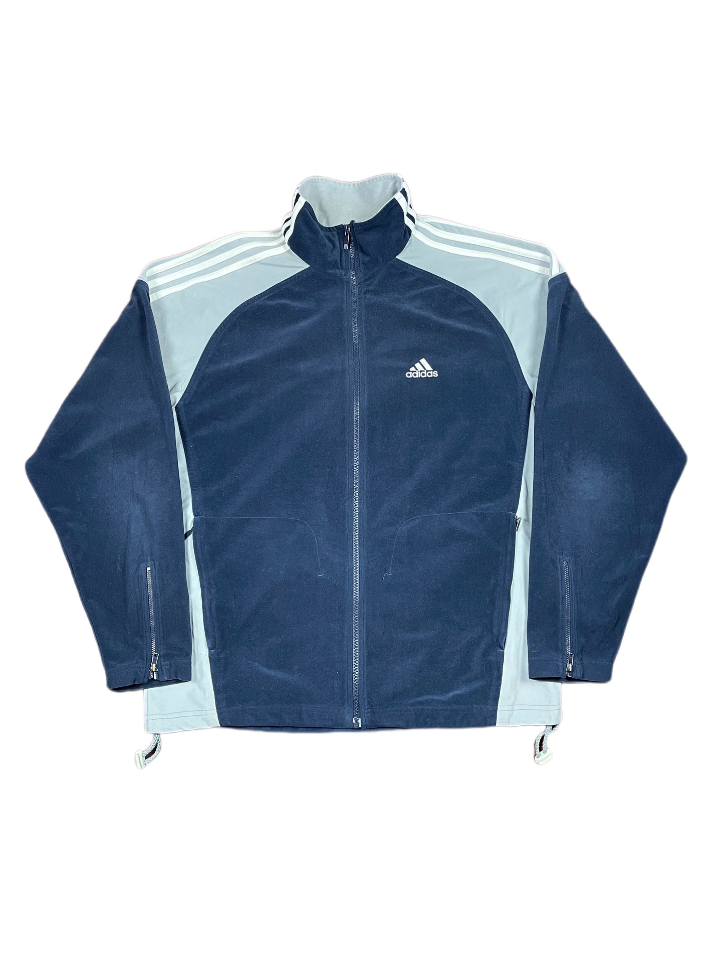 Vintage Adidas 2003 Velur Sport Jacket Navy Gray - S