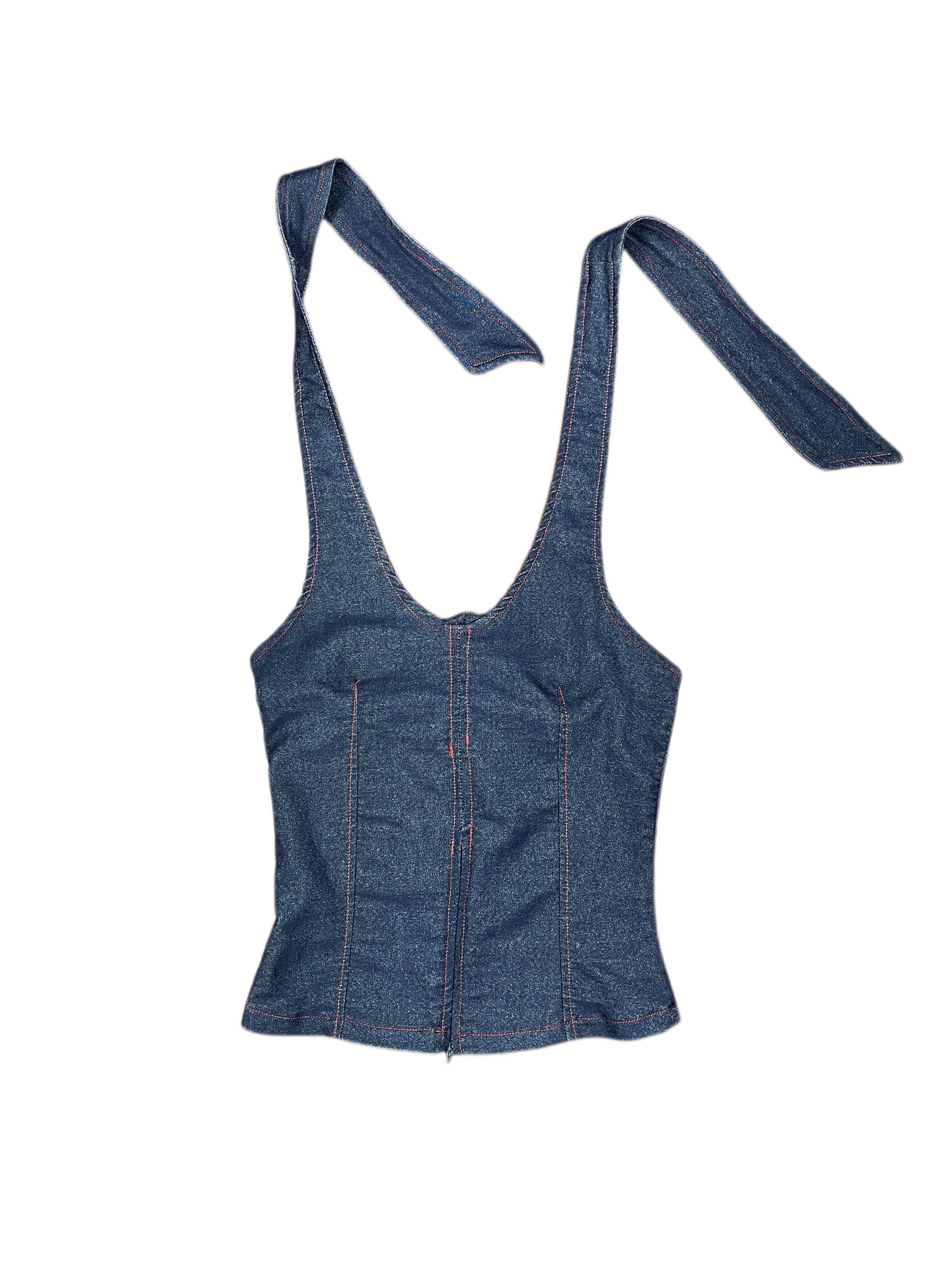 Vintage Denim Sleeveless Top Blue - M