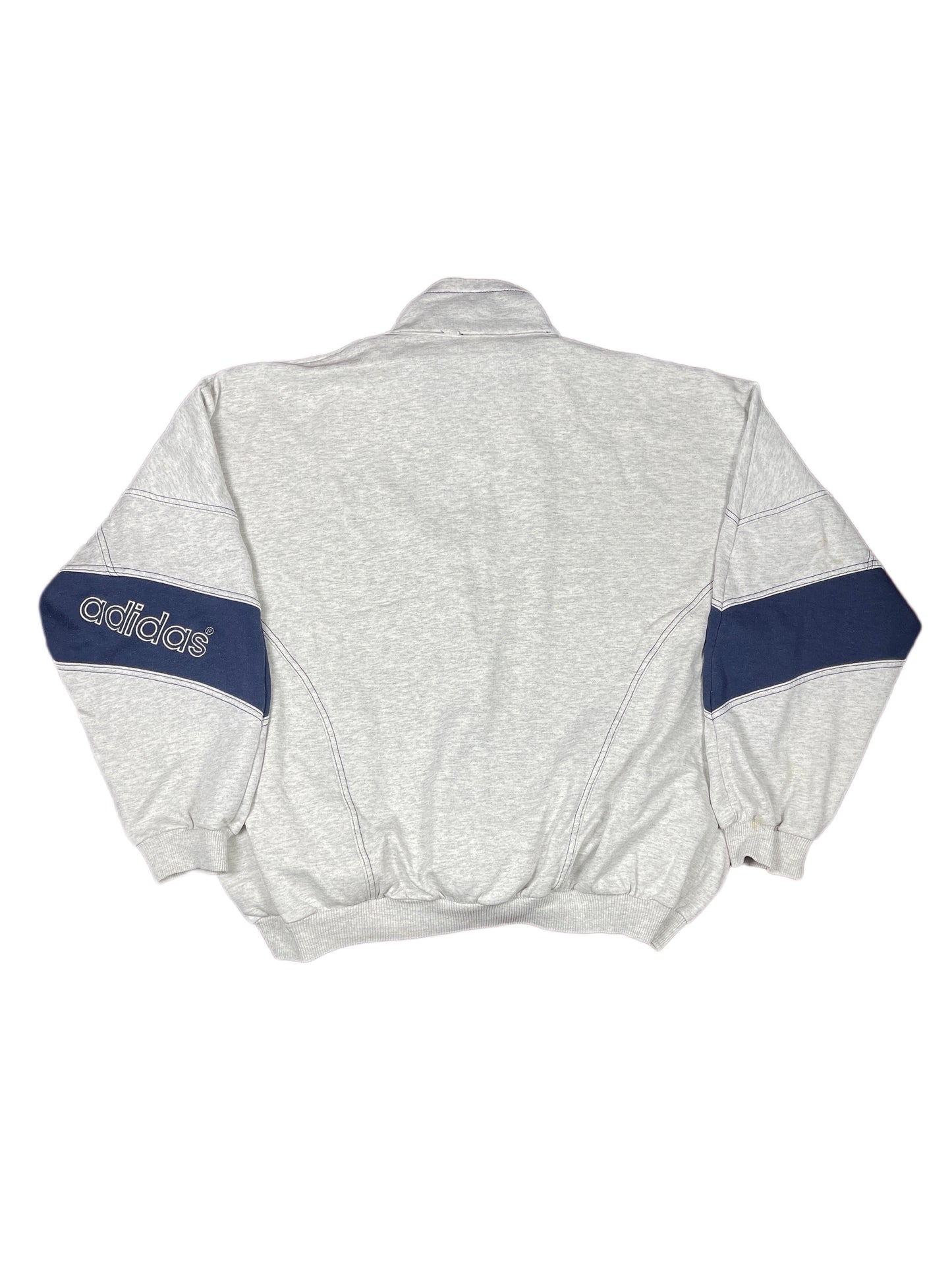 Vintage Adidas Zip Sweatshirt Gray - XXL