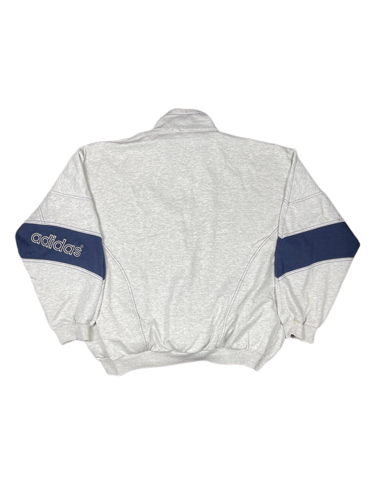 Vintage Adidas Zip Sweatshirt Gray - XXL