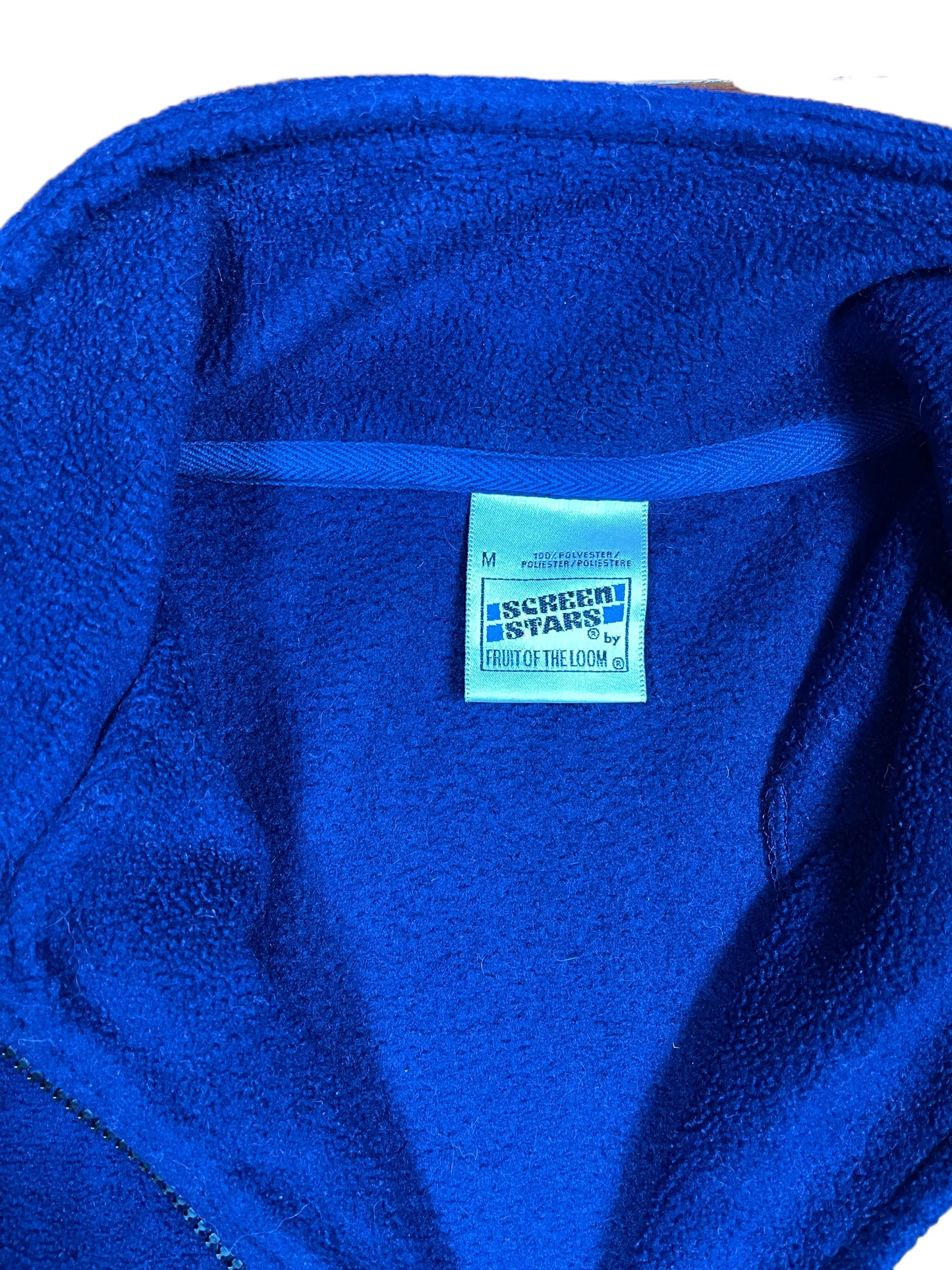 Vintage Screen Stars Fleece Zip Sweatshirt Blue - M
