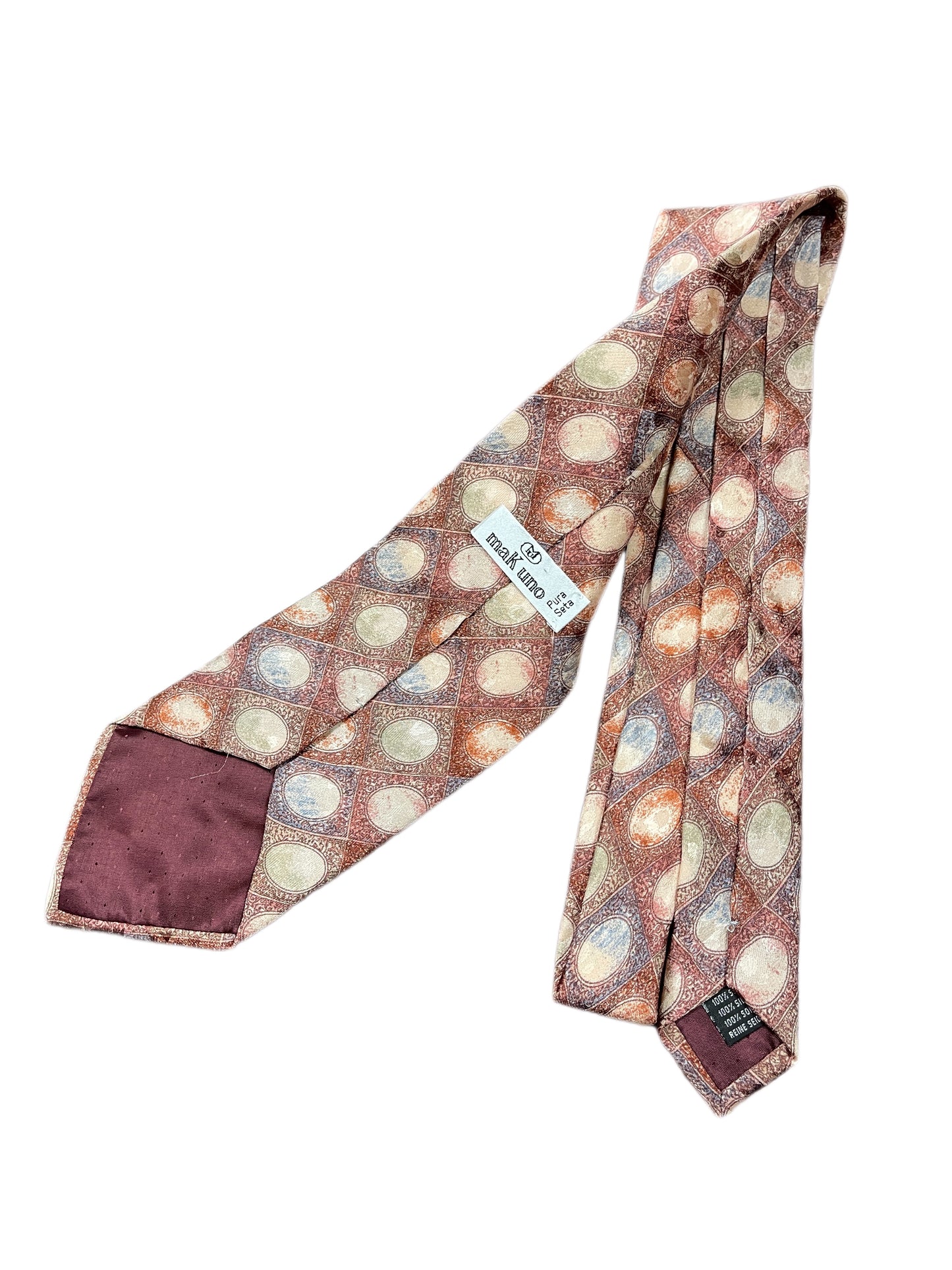 Vintage Mak Uno Silk Tie Red