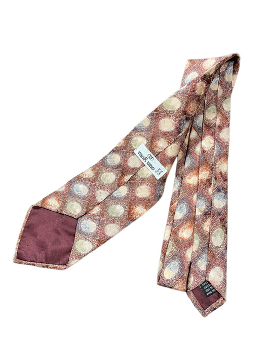 Vintage Mak Uno Silk Tie Red