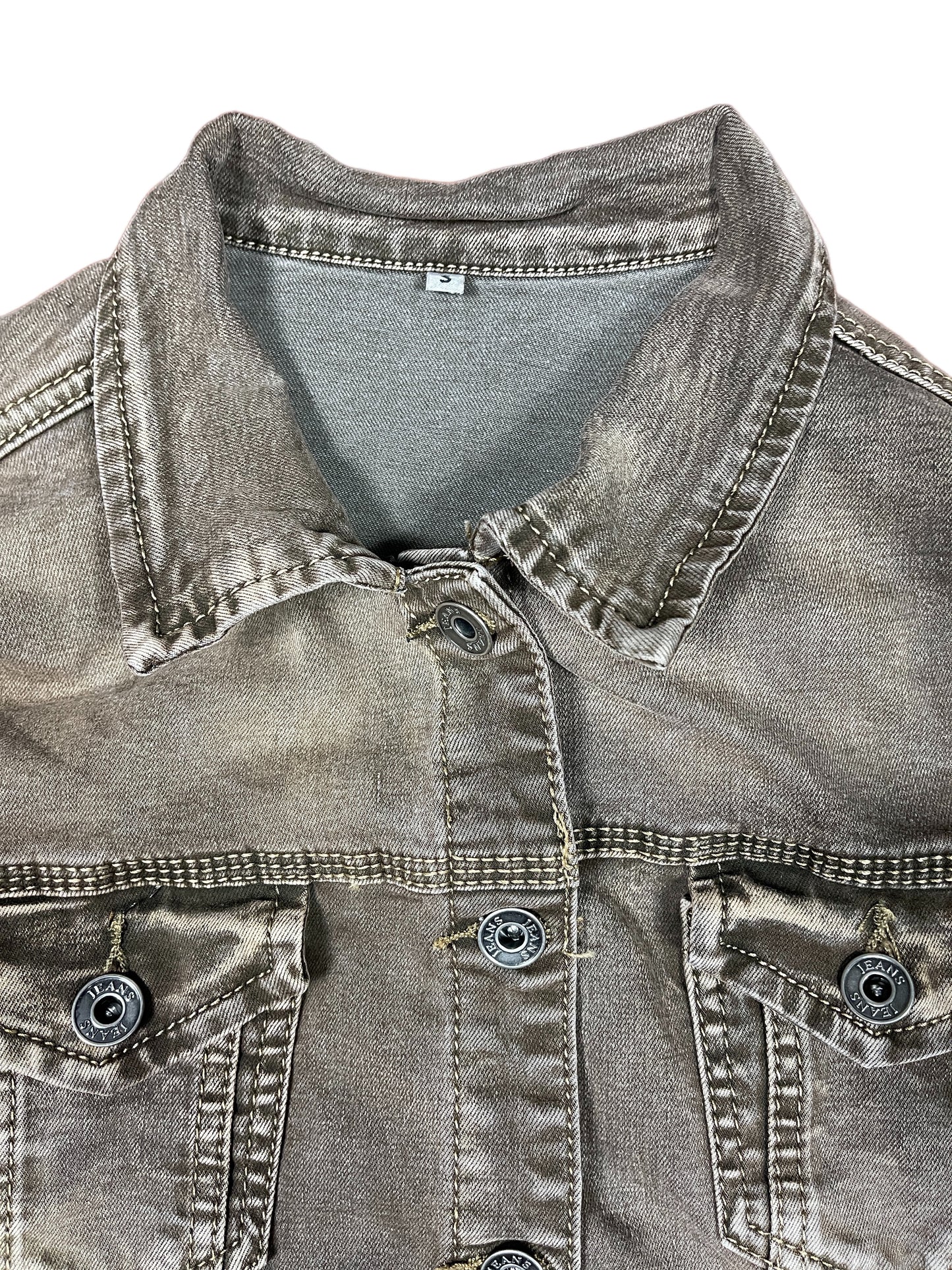 Y2k MAS Denim Jacket Blue Brown - S
