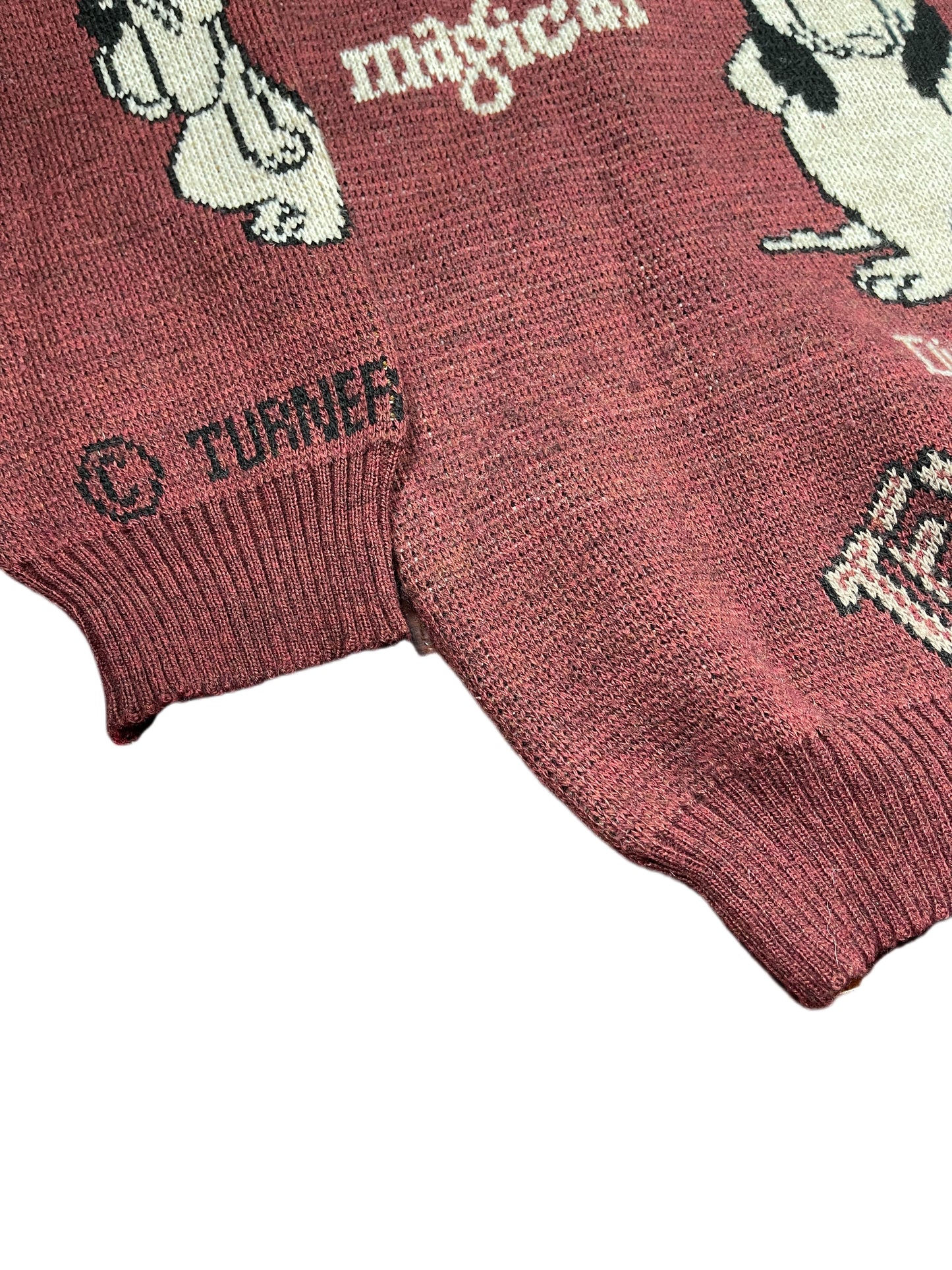 Vintage Droopy Studio Aventures Chunky Knitted Sweatshirt Red - XL