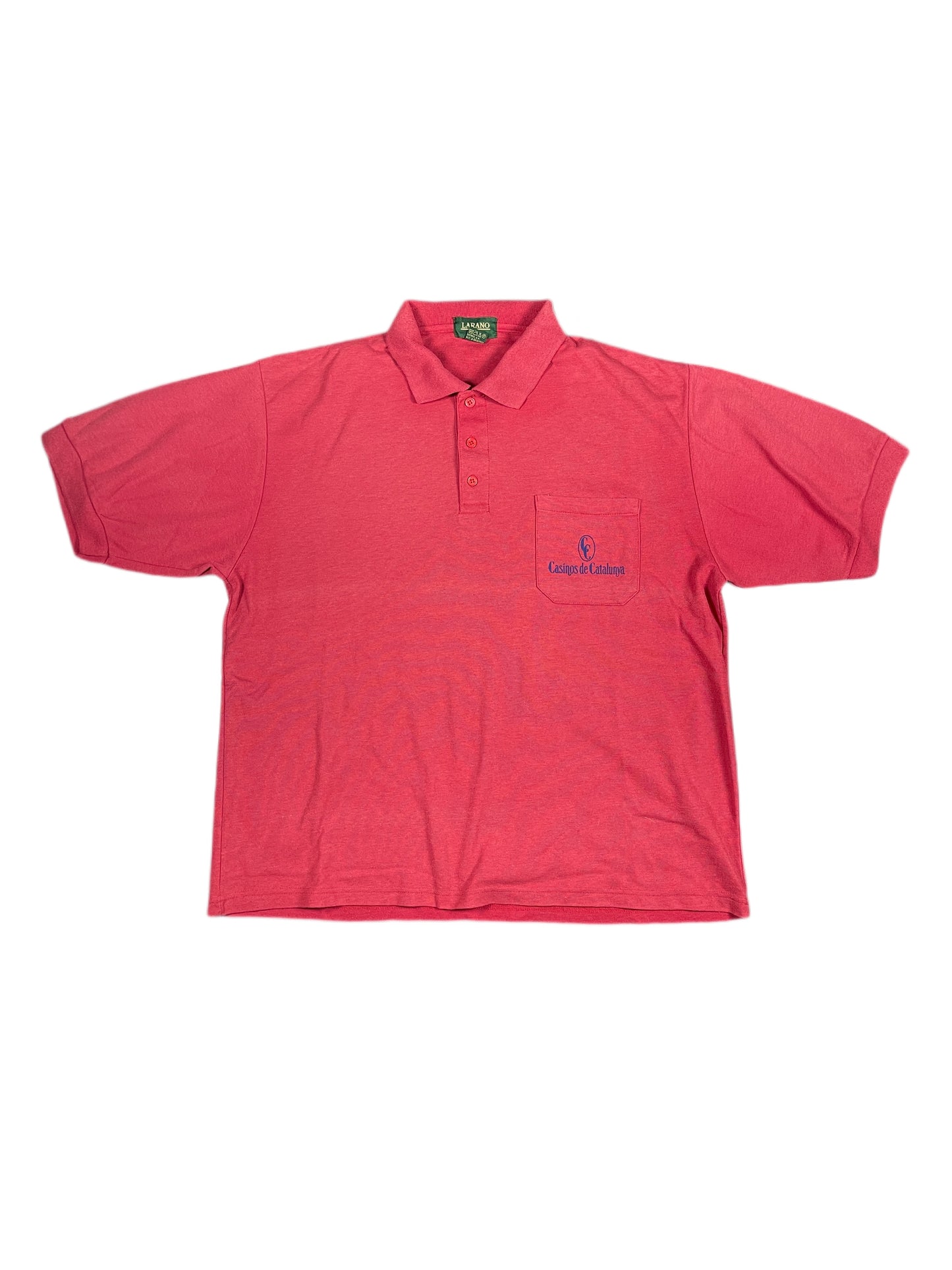 VIntage Larano 1997 Casinos de Catalunya Montserrat Polo Shirt Red - L