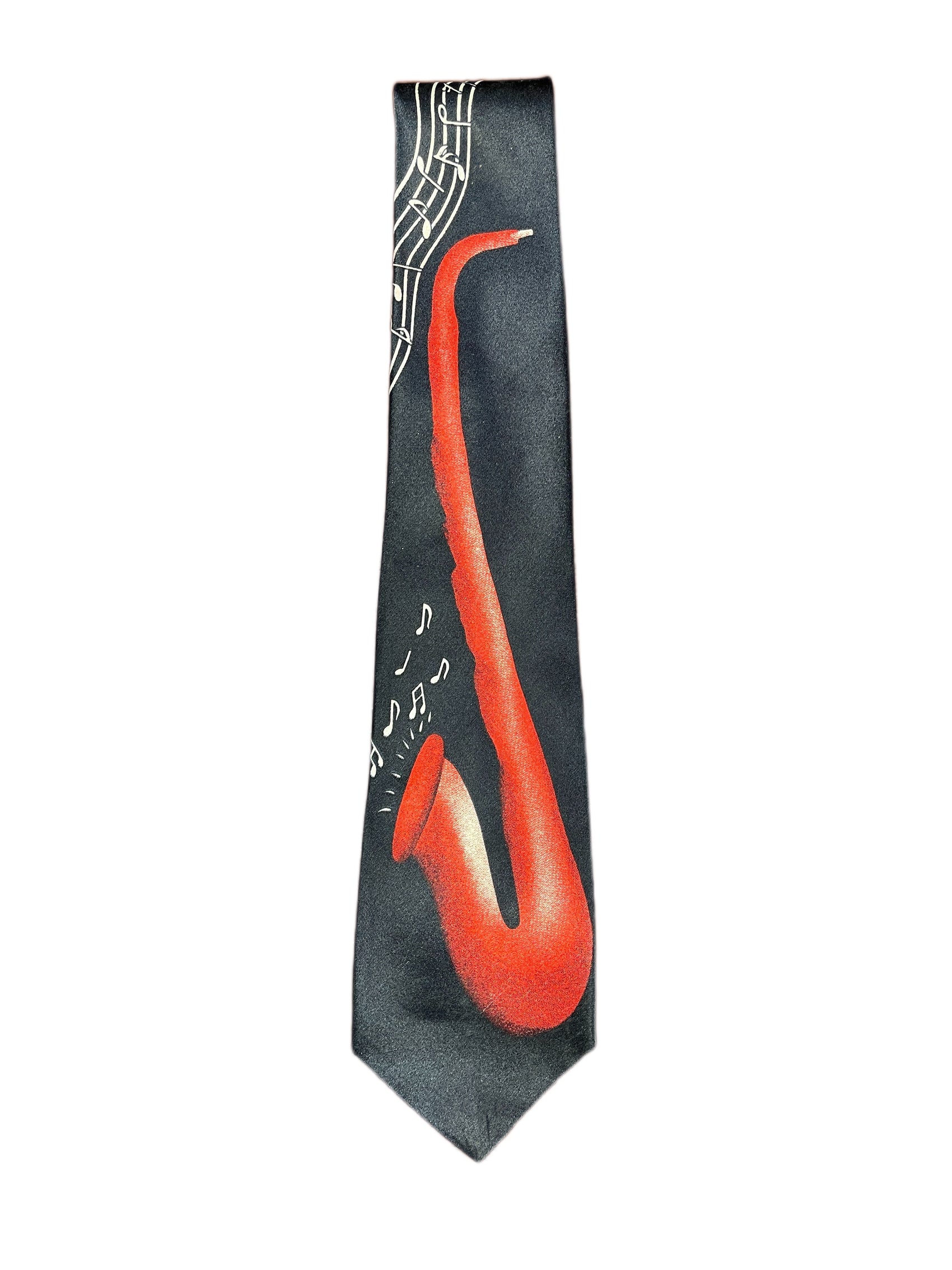 Vintage Saxophone Tie Black