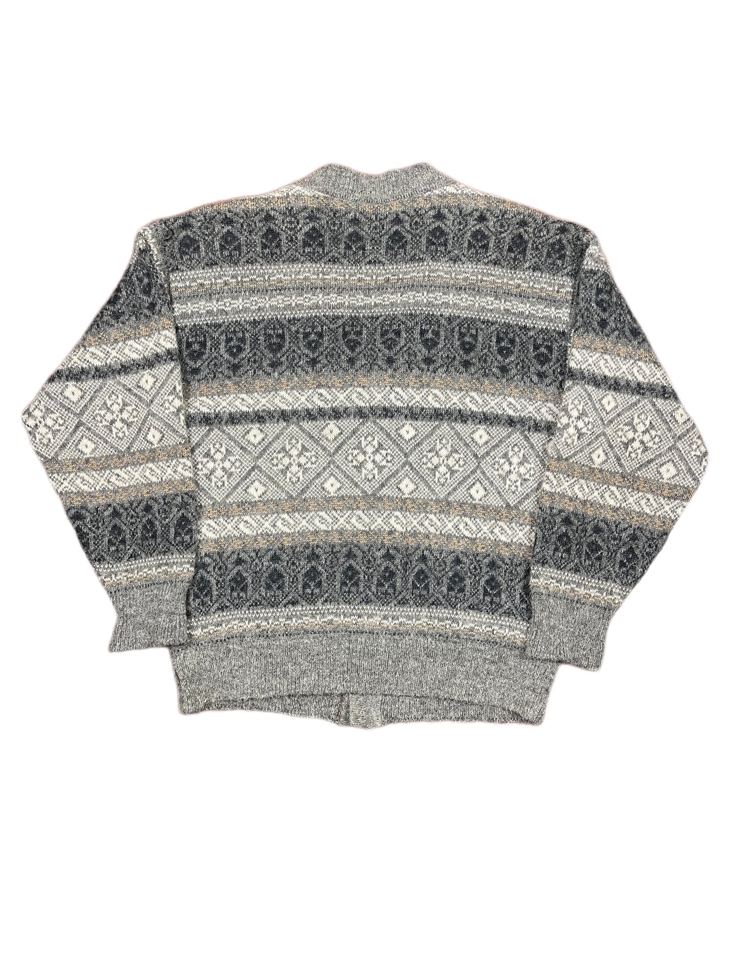 Vintage Pinas Knitted Cardigan Gray - L
