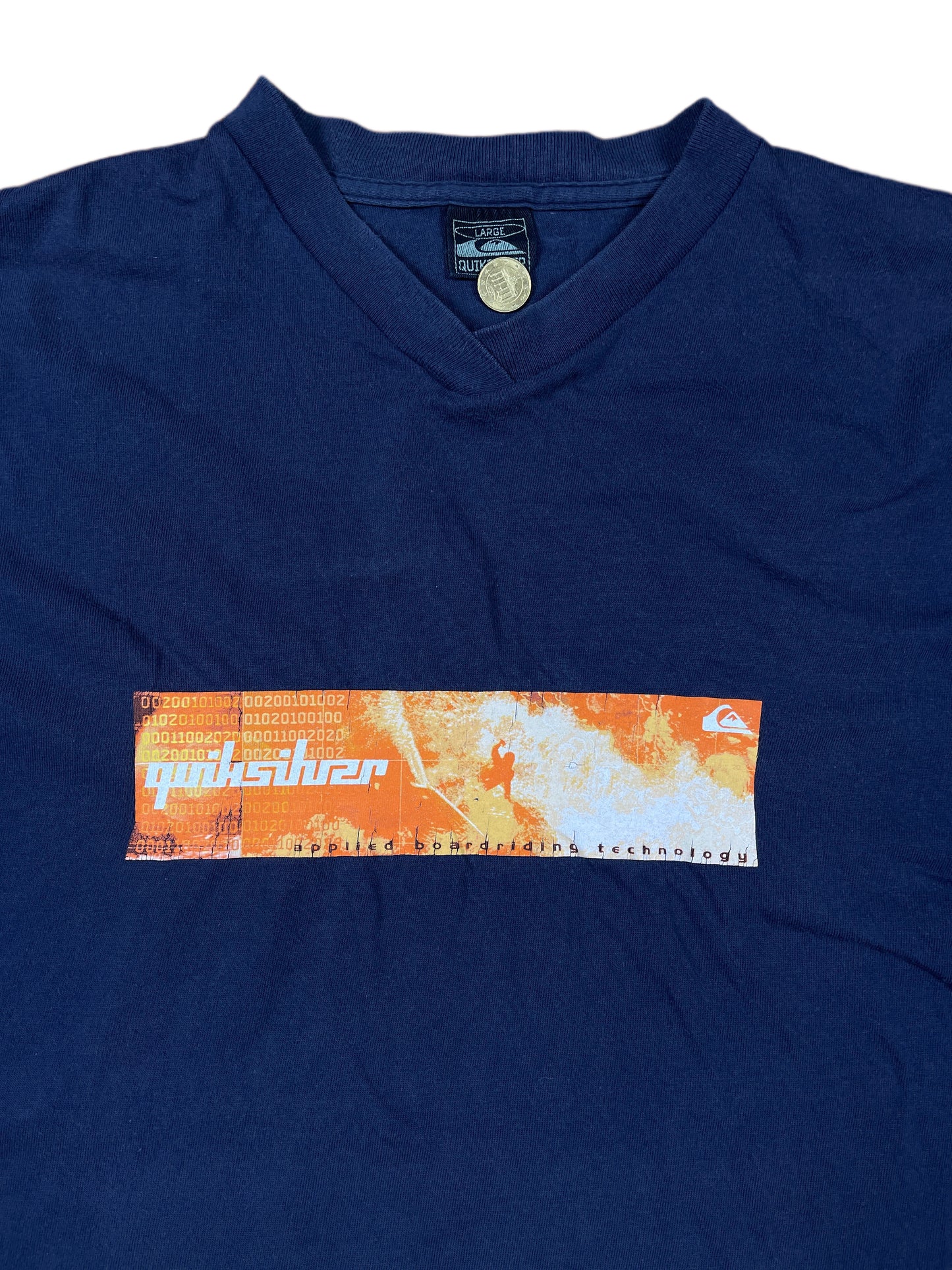 Vintage Quiksilver T-Shirt Navy Orange - L