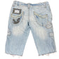 Y2k Lois Distressed Low Waist Capri Denim Pants - M