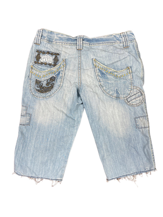 Y2k Lois Distressed Low Waist Capri Denim Pants - M