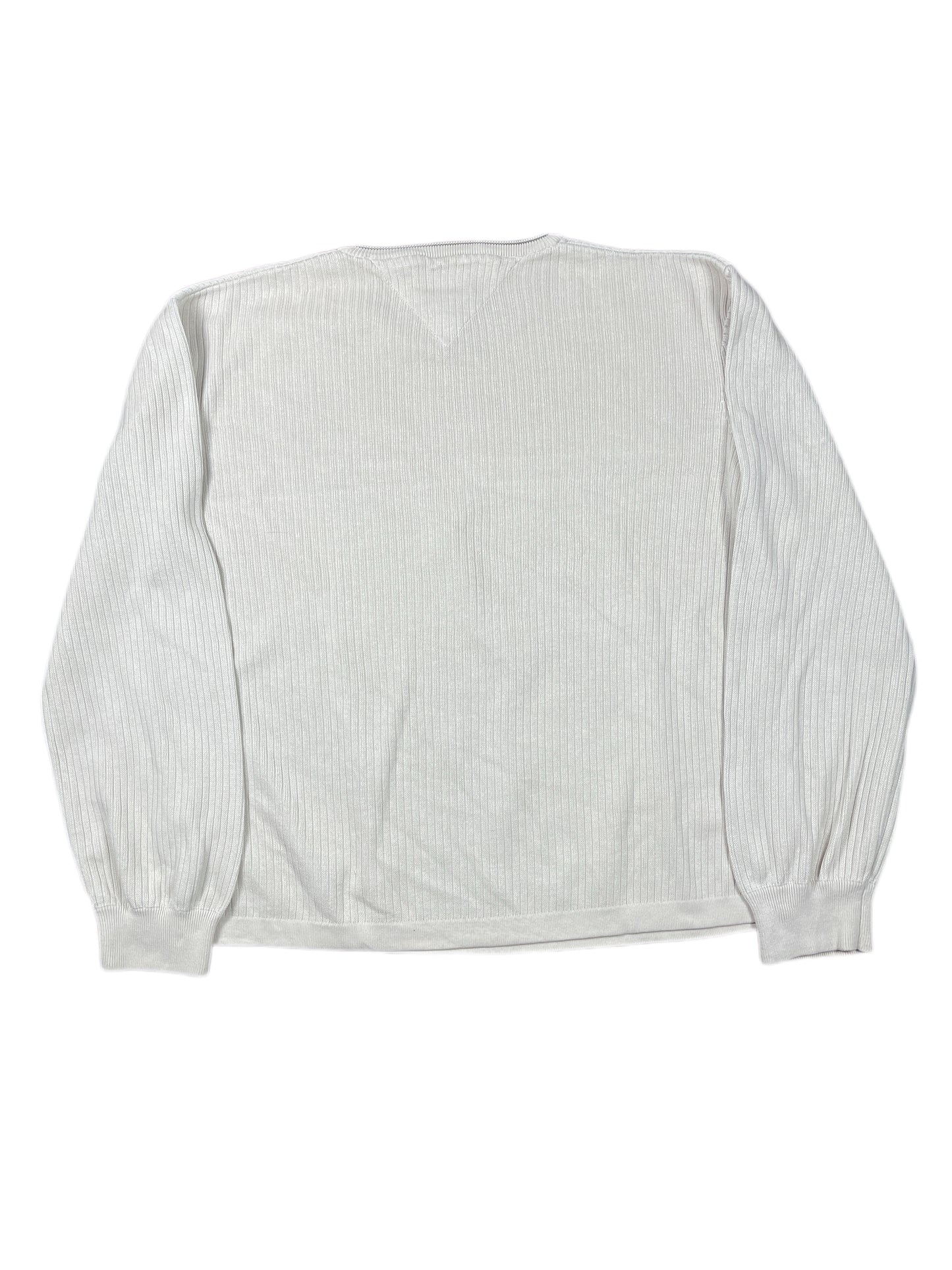 Y2k Tommy Hilfiger Knitted Sweatshirt Beige Cream XL