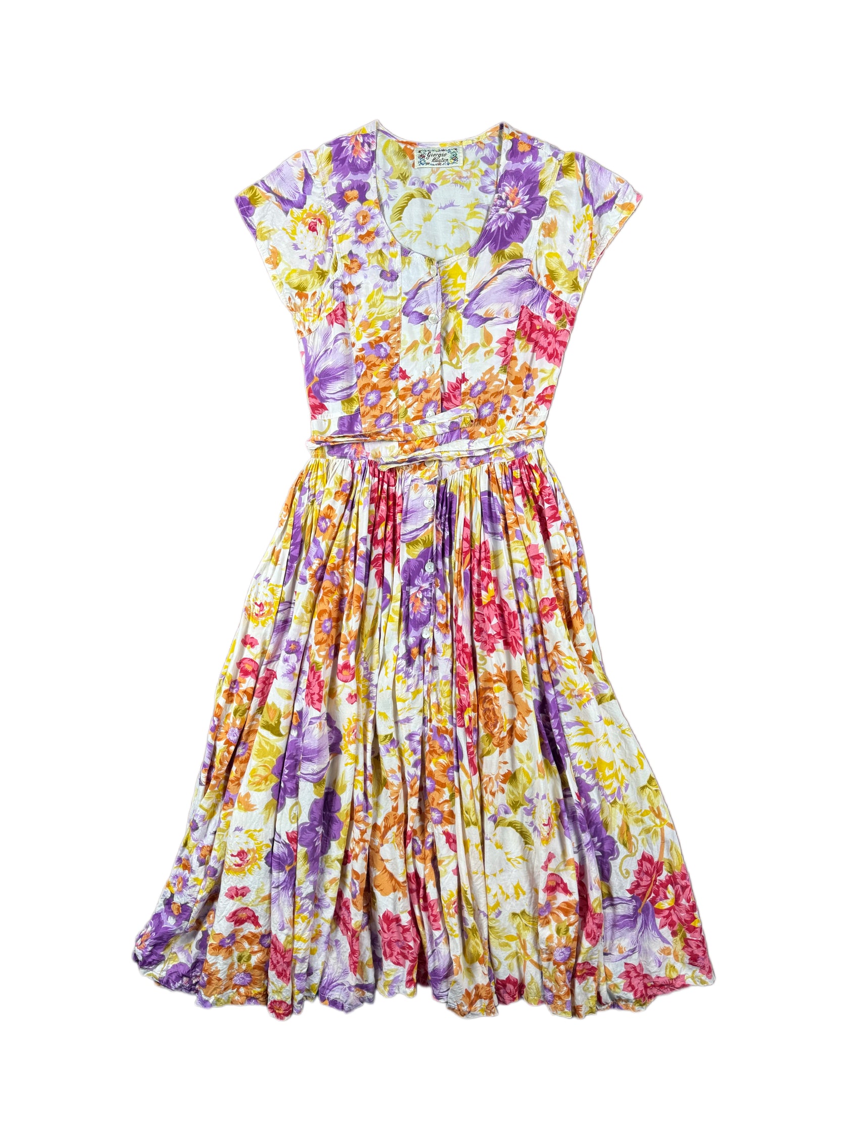 Vintage Giorgio Karten Short Seele Dress Flower Multicolor - S