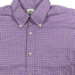 Vintage Lacoste Short Sleeve Shirt Checkered Purple White - XL