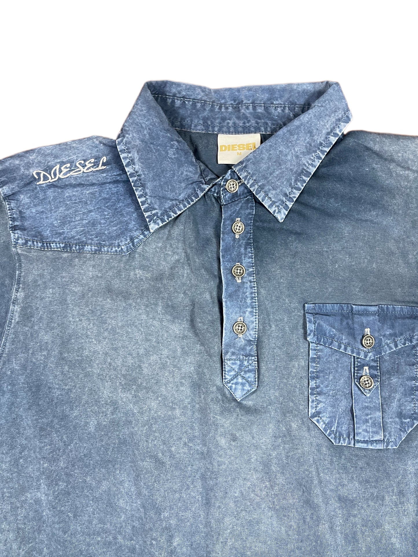 Y2k DIesel Polo Shirt Blue - M