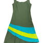 Y2k Pirata Sleeveless Dress Khaki Blue - M