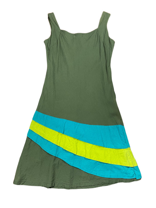 Y2k Pirata Sleeveless Dress Khaki Blue - M