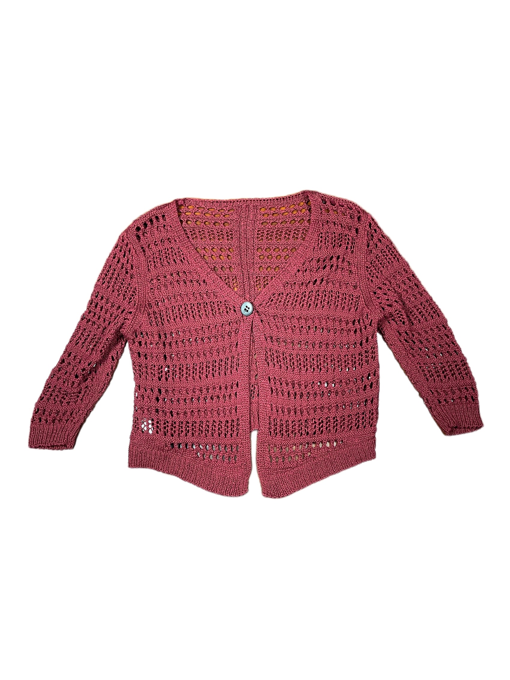 Vintage Knitted Long Sleeve Cardigan Red - L/XL