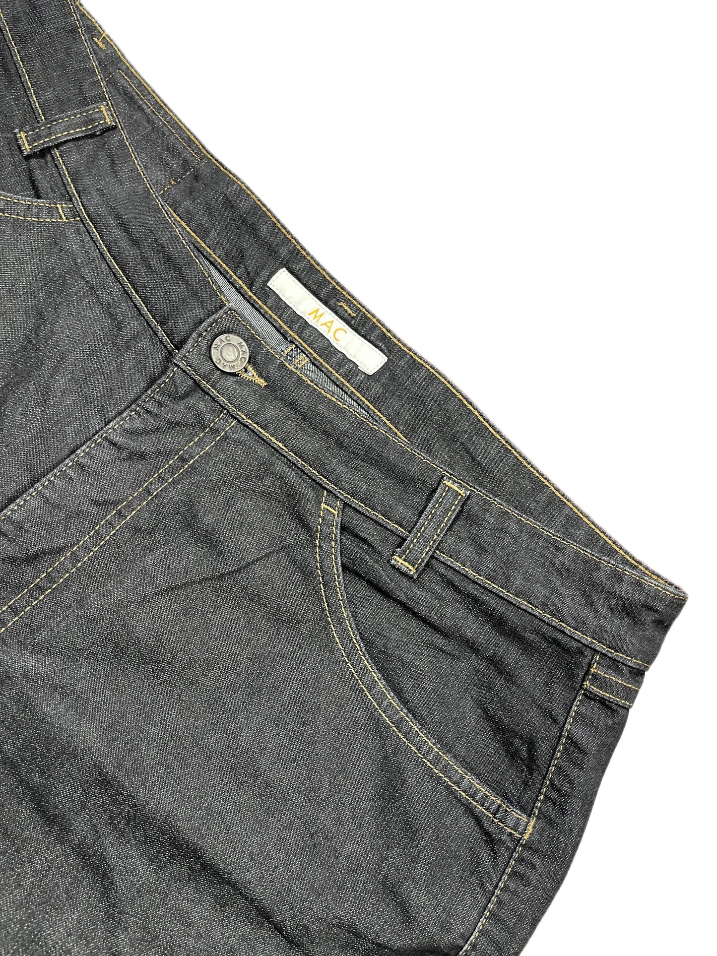 Y2k MAC Flared Denim Pants Black Blue - XXL