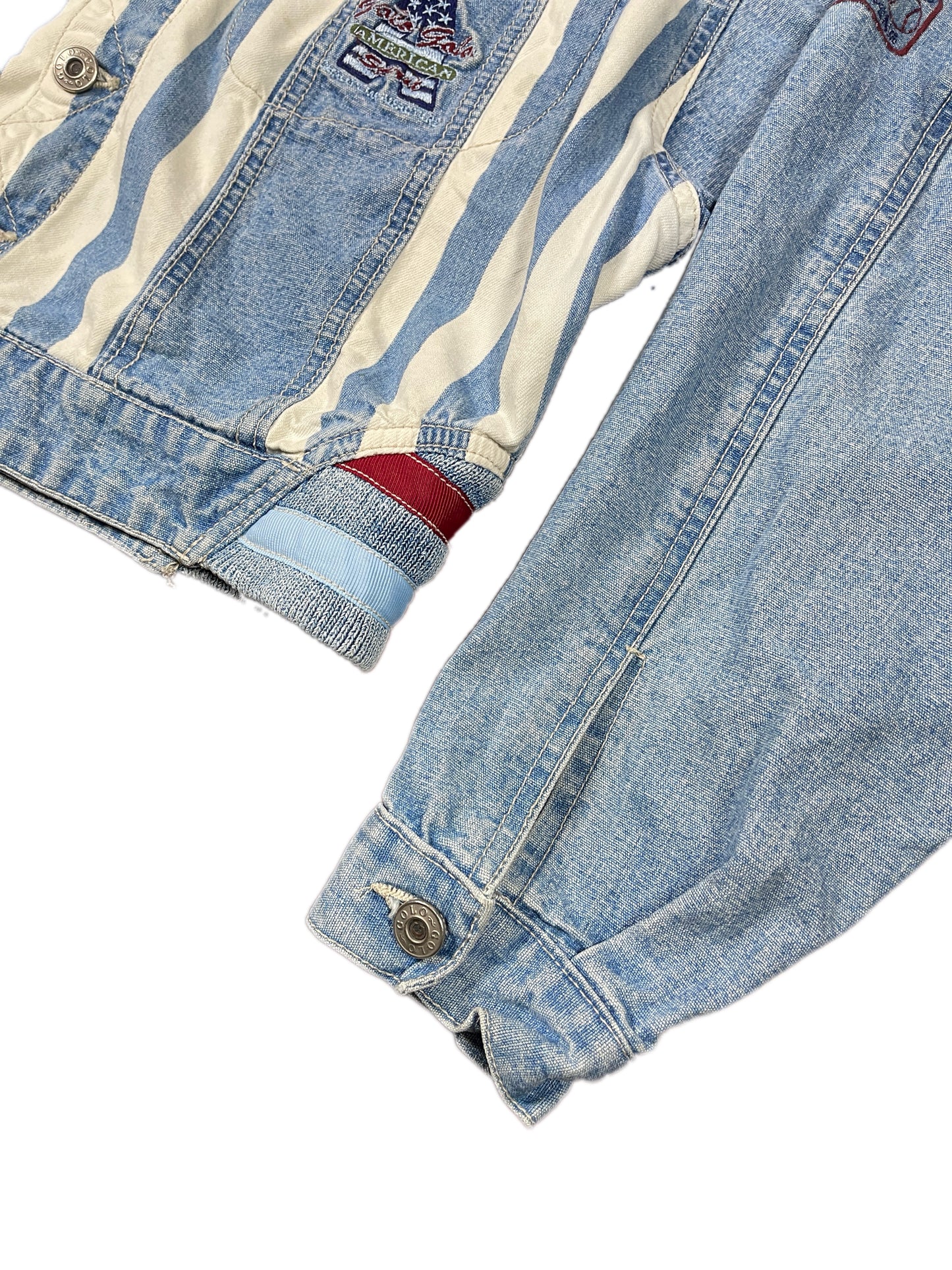 Vintage Golo Golo Denim Jacket Striped Blue - S