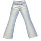Vintage Levi's Low Waist Flared Denim Pants Blue White - M